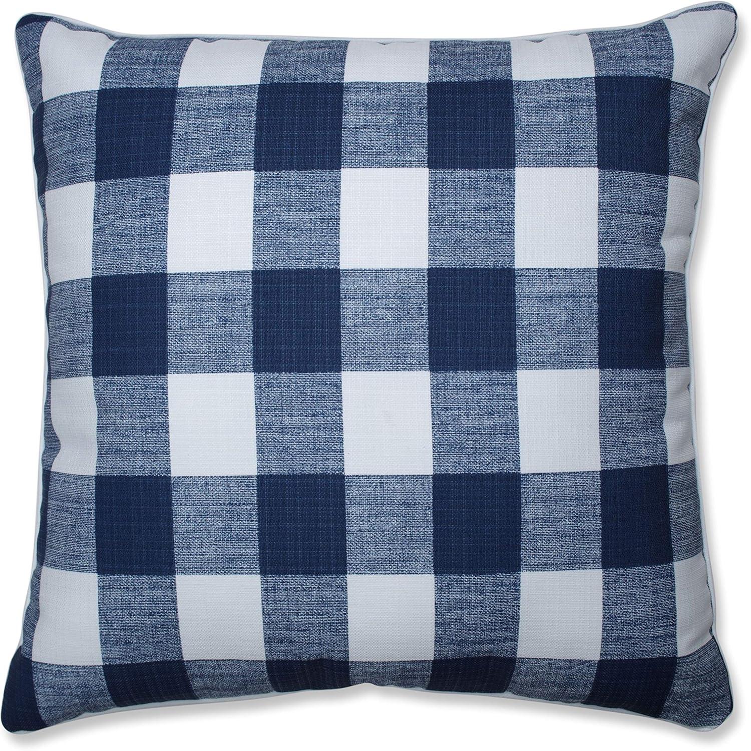 25" Anderson Floor Pillow Black - Pillow Perfect: Weather-Resistant, Nautical Style, Polyester Fiber Filled