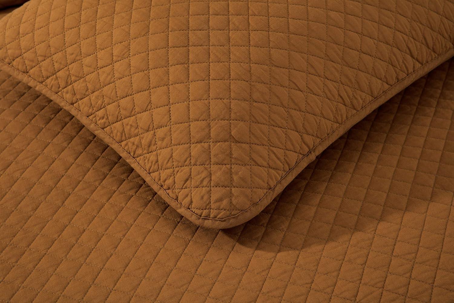 Chezmoi Collection Solid Color Cotton Quilt Cotton Quilt Set