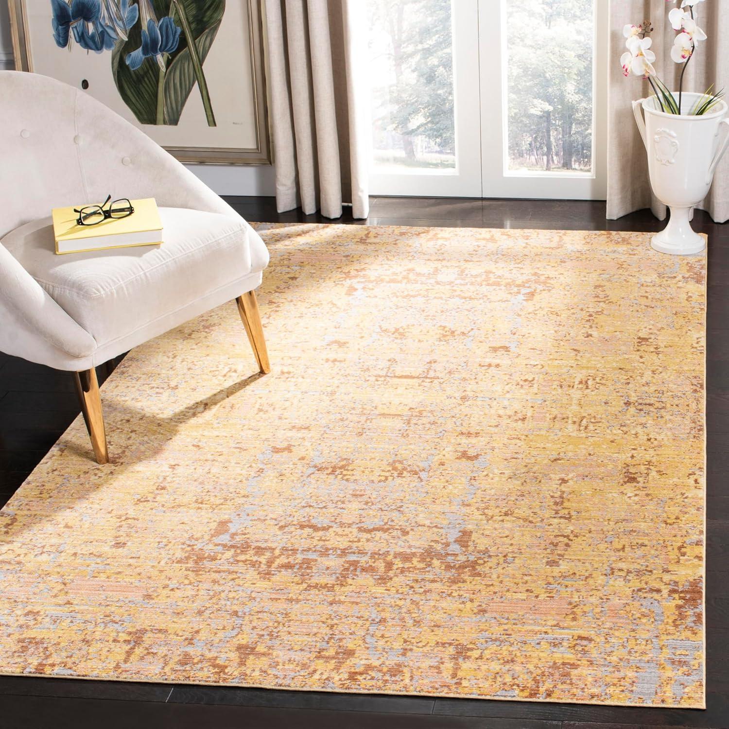 Mystique MYS971 Power Loomed Area Rug - Gold/Multi - 5'x8' - Safavieh.