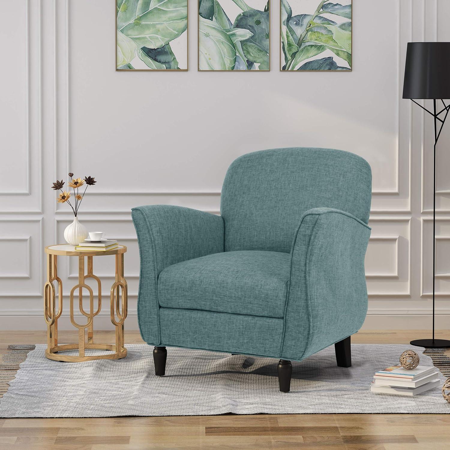 Swainson Traditional Tweed Armchair Teal: Overstuffed, Turned Legs - Christopher Knight Home