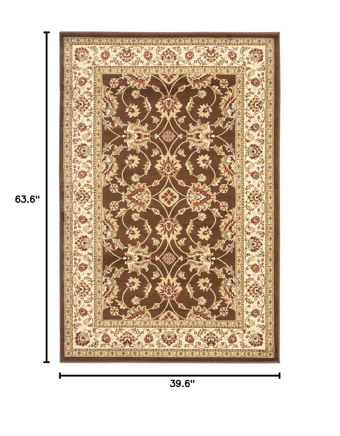 Lyndhurst LNH553 Power Loomed Accent Rug - Brown/Ivory - 3'3"x5'3" - Safavieh
