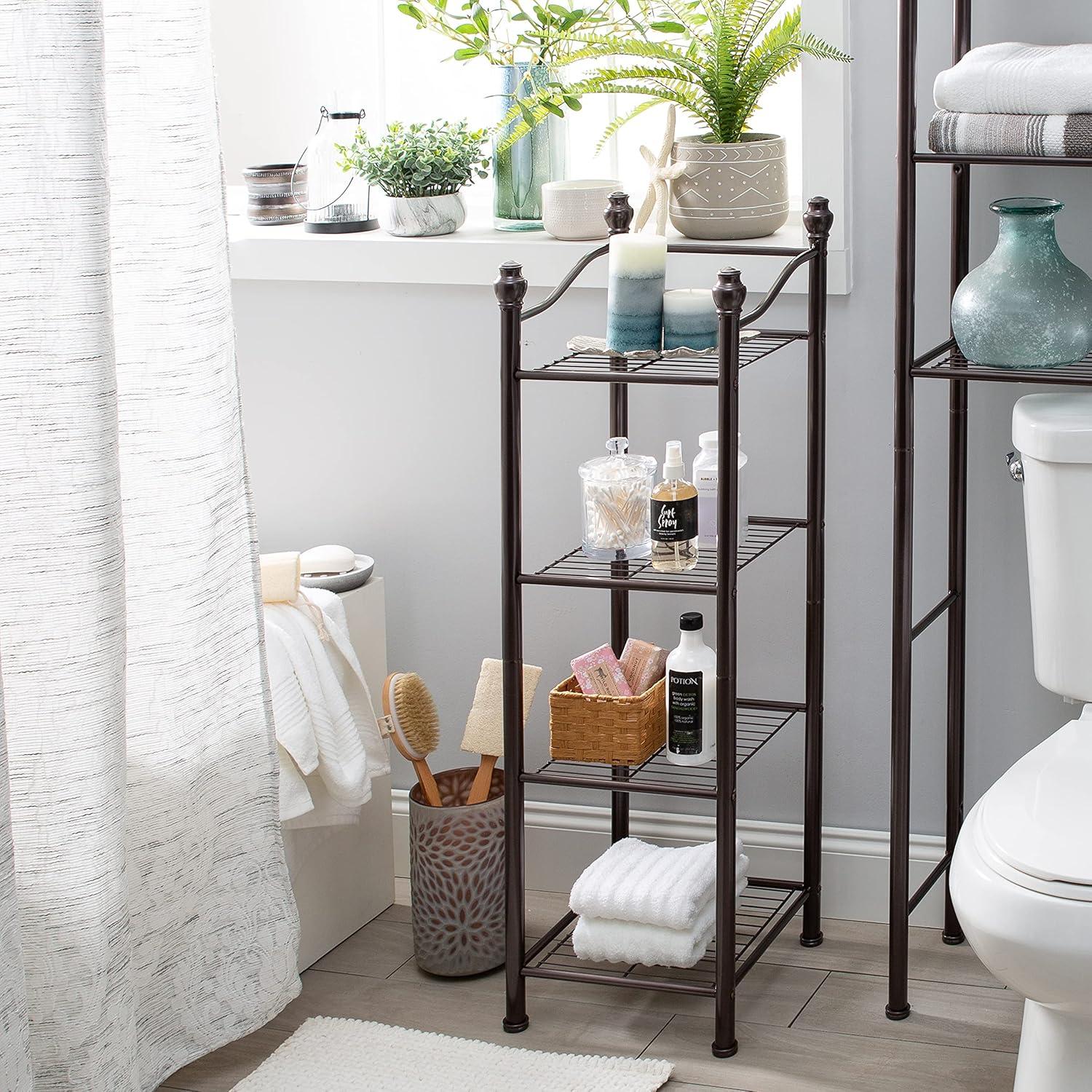 Oil Rubbed Bronze 4-Tier Bathroom Storage Tower