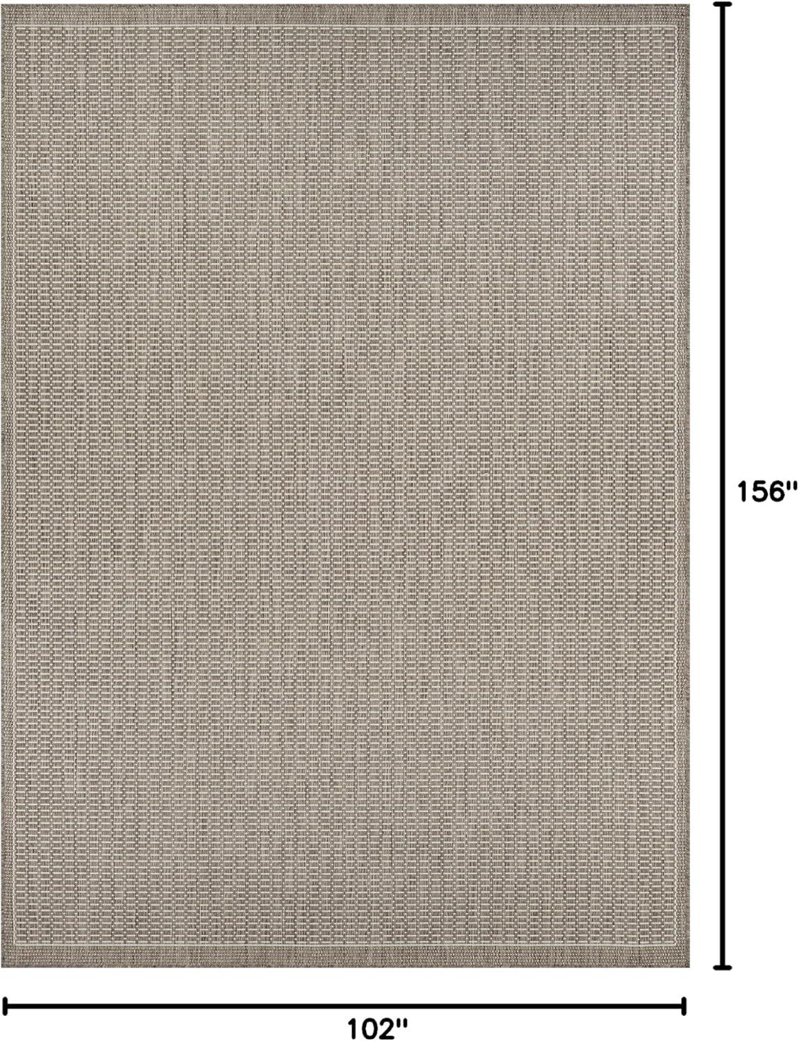 Couristan Recife Saddle Stitch Indoor /Outdoor Area Rug, Champagne- Taupe, 8'6" x 13'