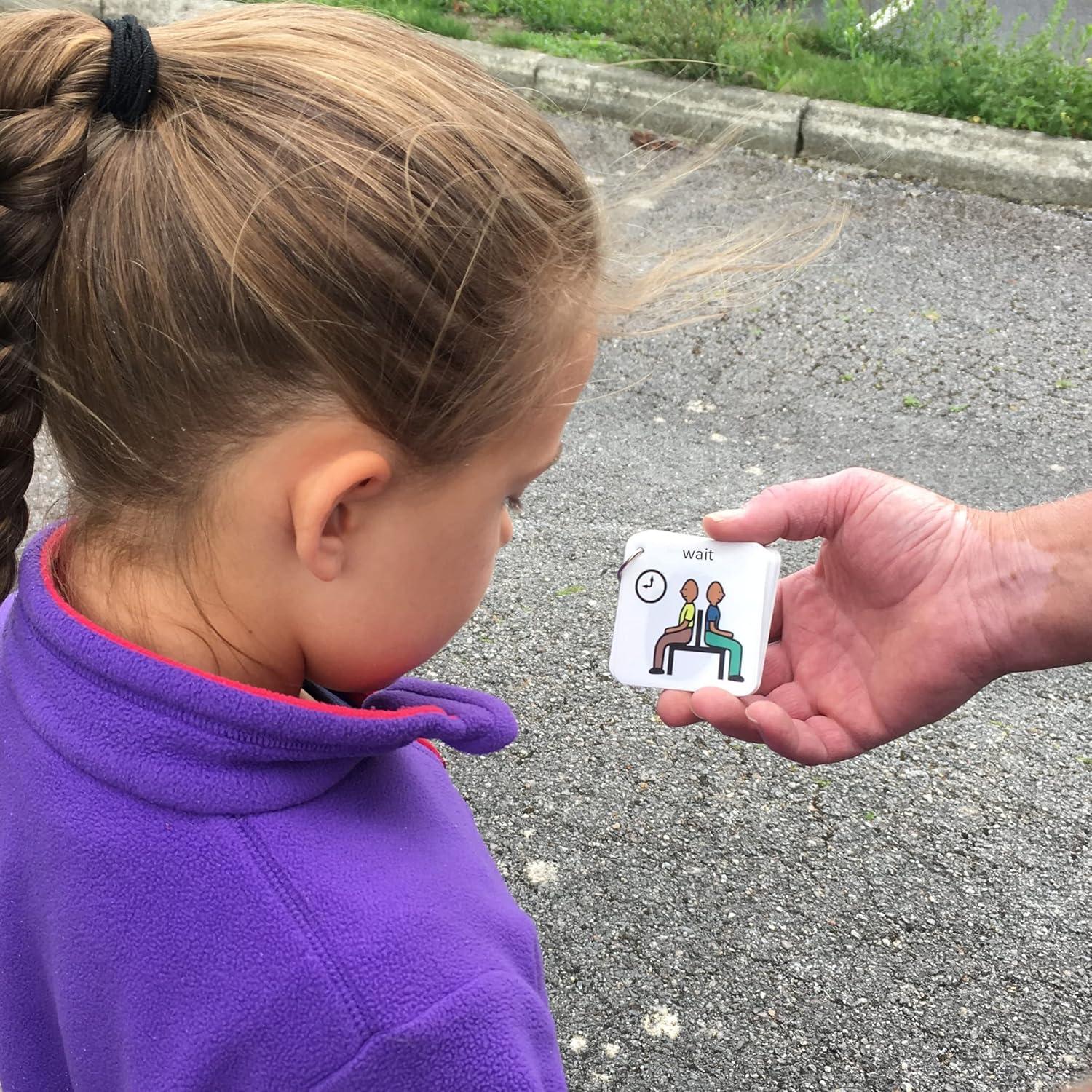 Behaviour Keyring – Visual Communication and Behaviour Management Tool Compatible with PECS Symbols and Boardmaker PCS Software (for ADHD, ASD, Autism, Kids, Children, Toddlers)