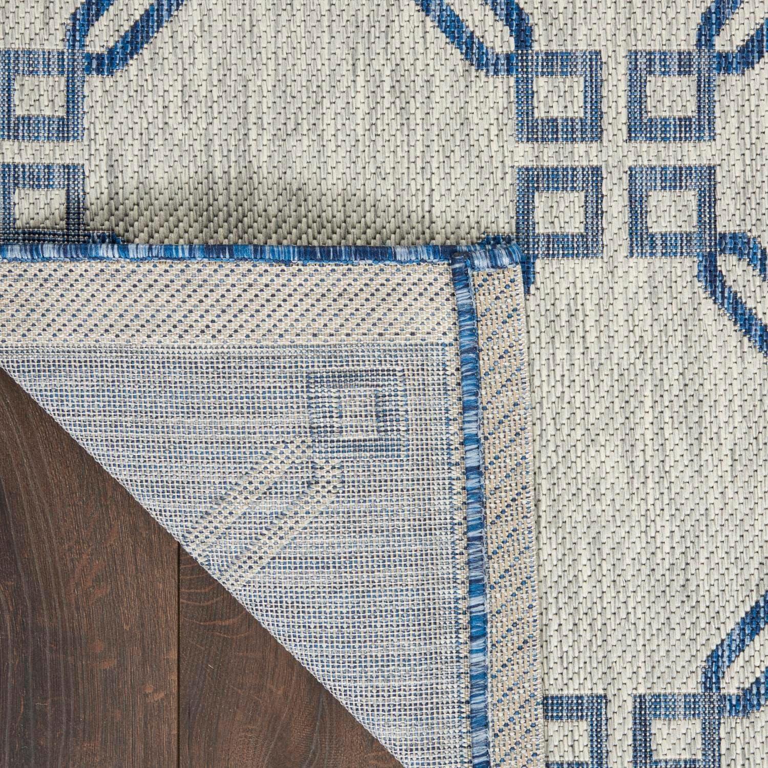 Nourison Garden Party GRD02 Indoor/outdoor Area Rug - Ivory Blue 2'2" x 7'6"