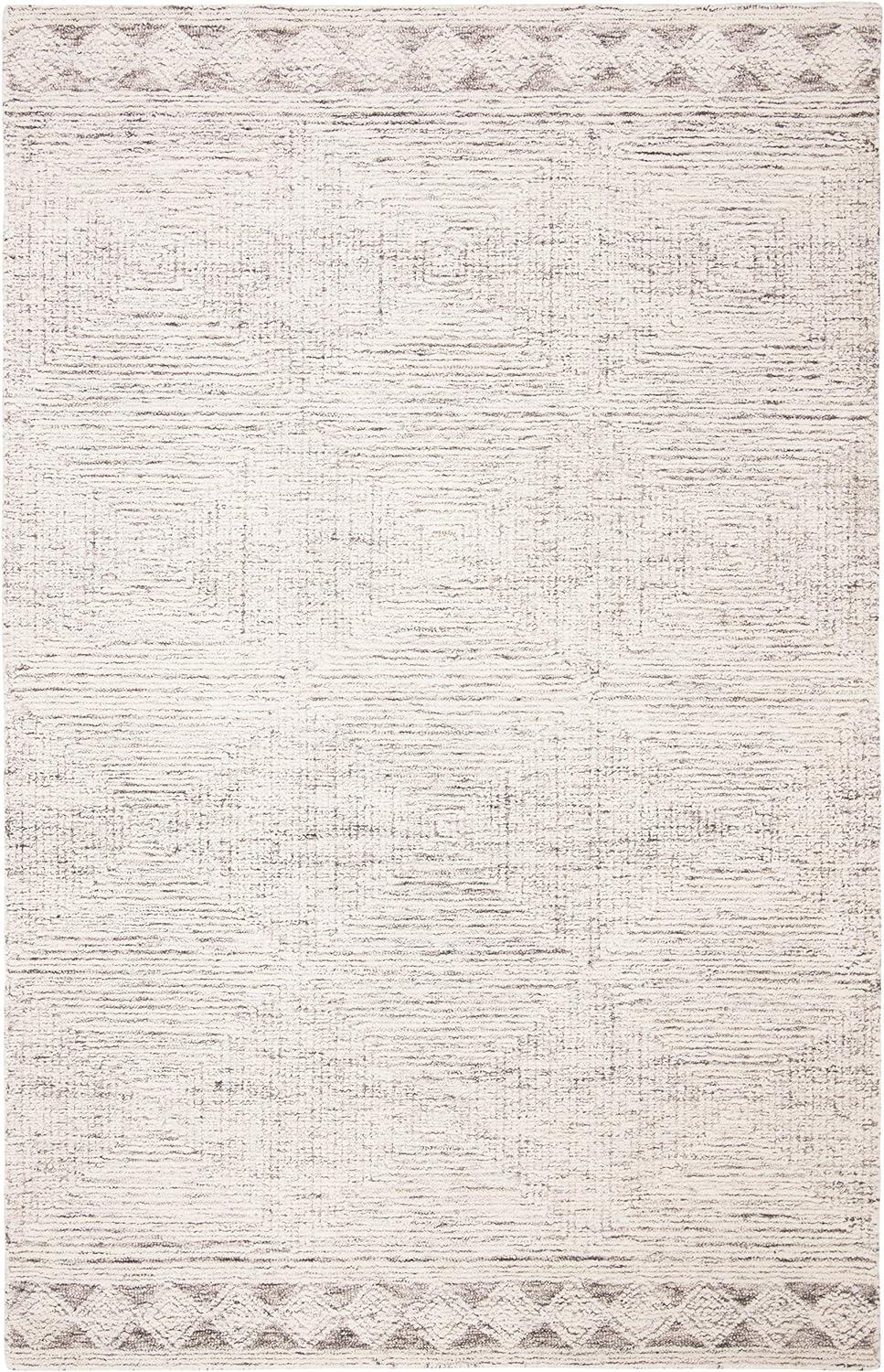 SAFAVIEH Abstract Augustine Geometric Wool Area Rug, Ivory/Grey, 11' x 15'