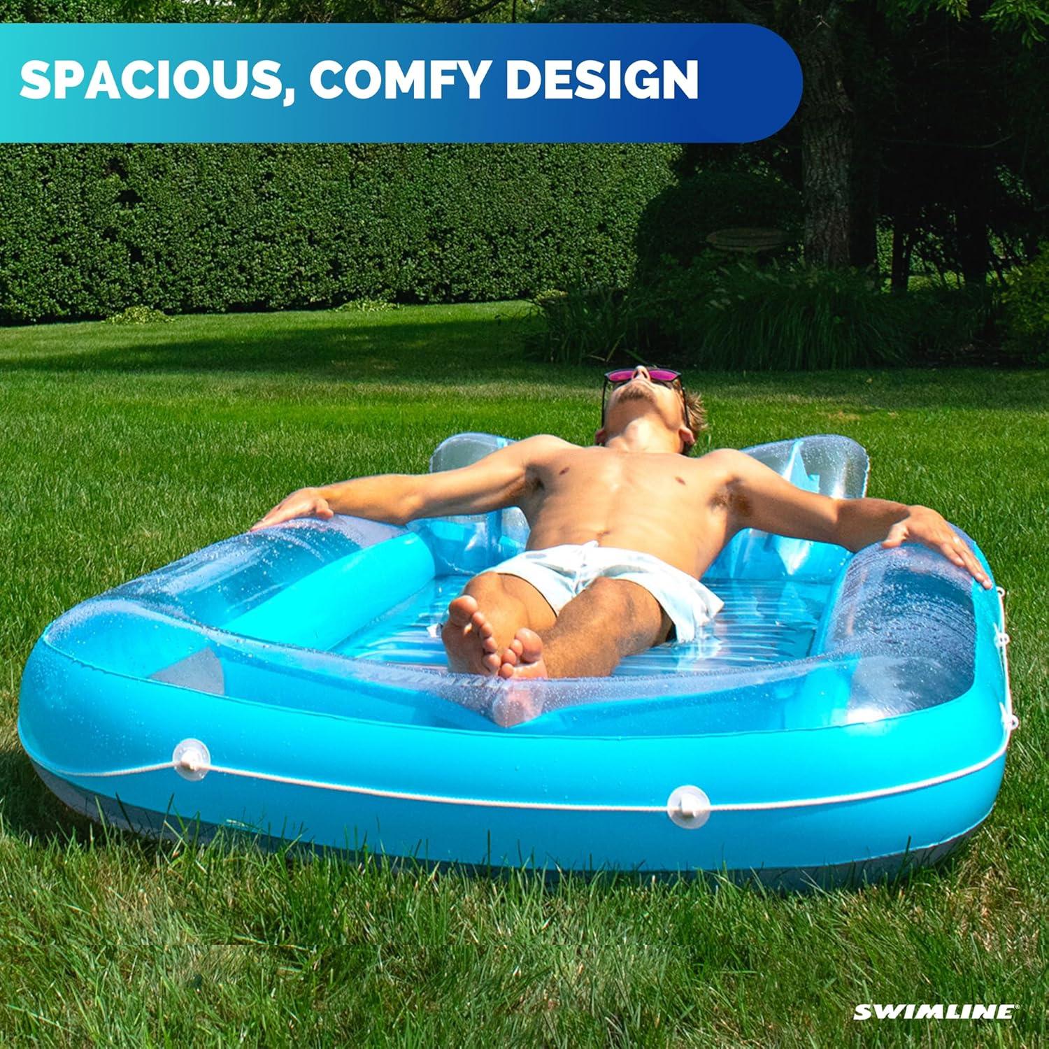 Swimline Luxe Edition Inflatable Suntan Tub Floating Pool Lounger