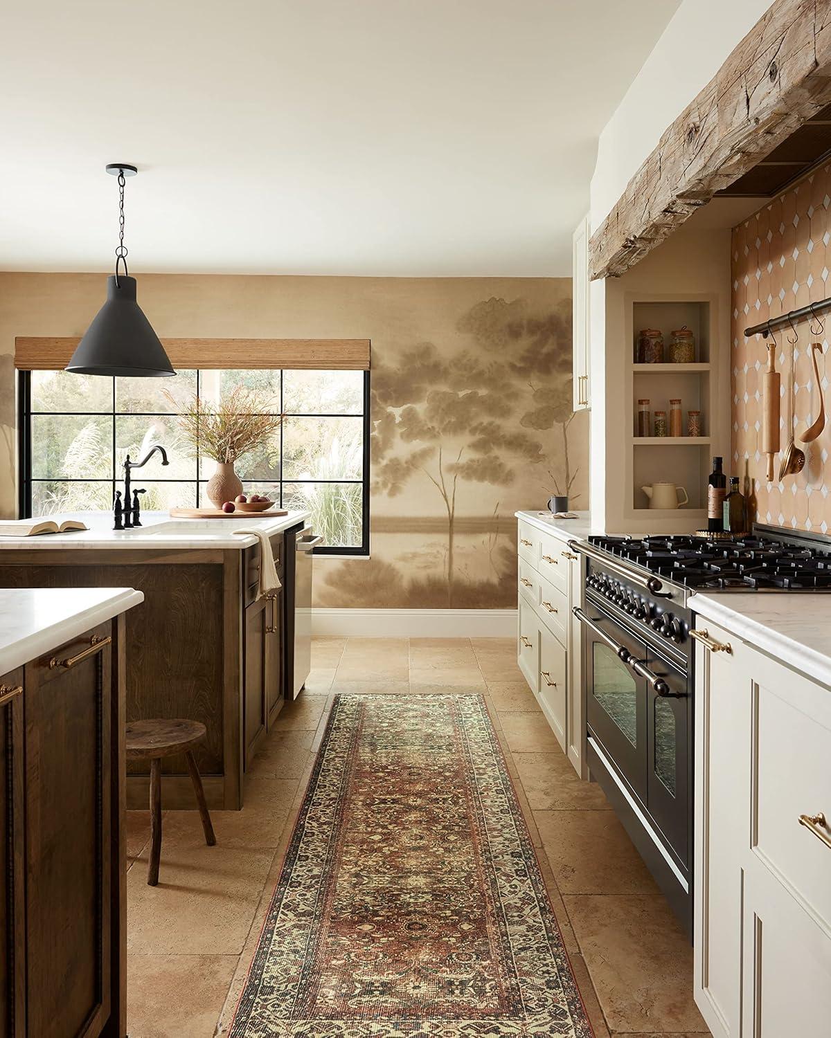 Magnolia Home By Joanna Gaines X Loloi Banks Machine Washable Brick / Ivory Area Rug