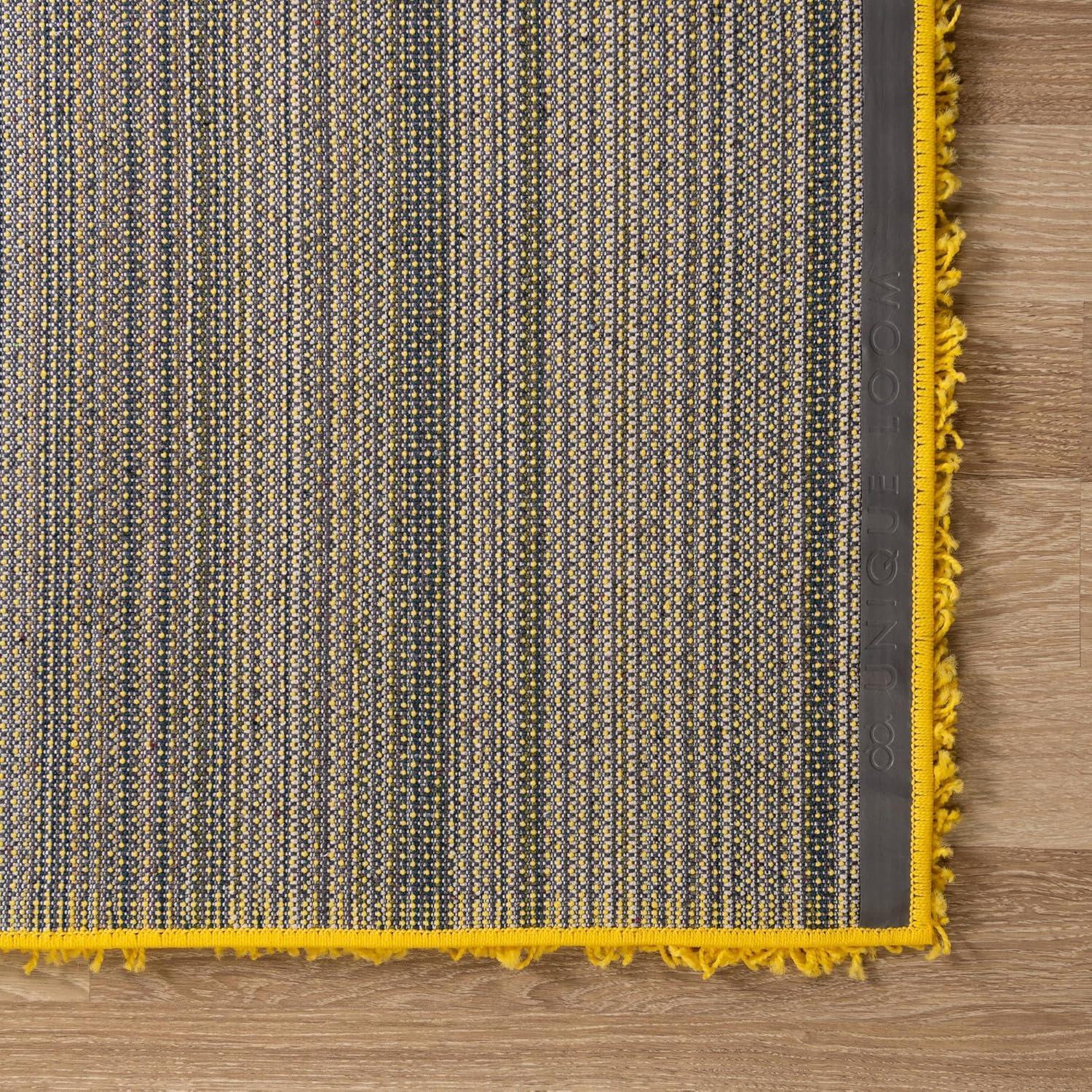 Tuscan Sun Yellow Luxurious Shag Runner Rug 2' x 6' 5"