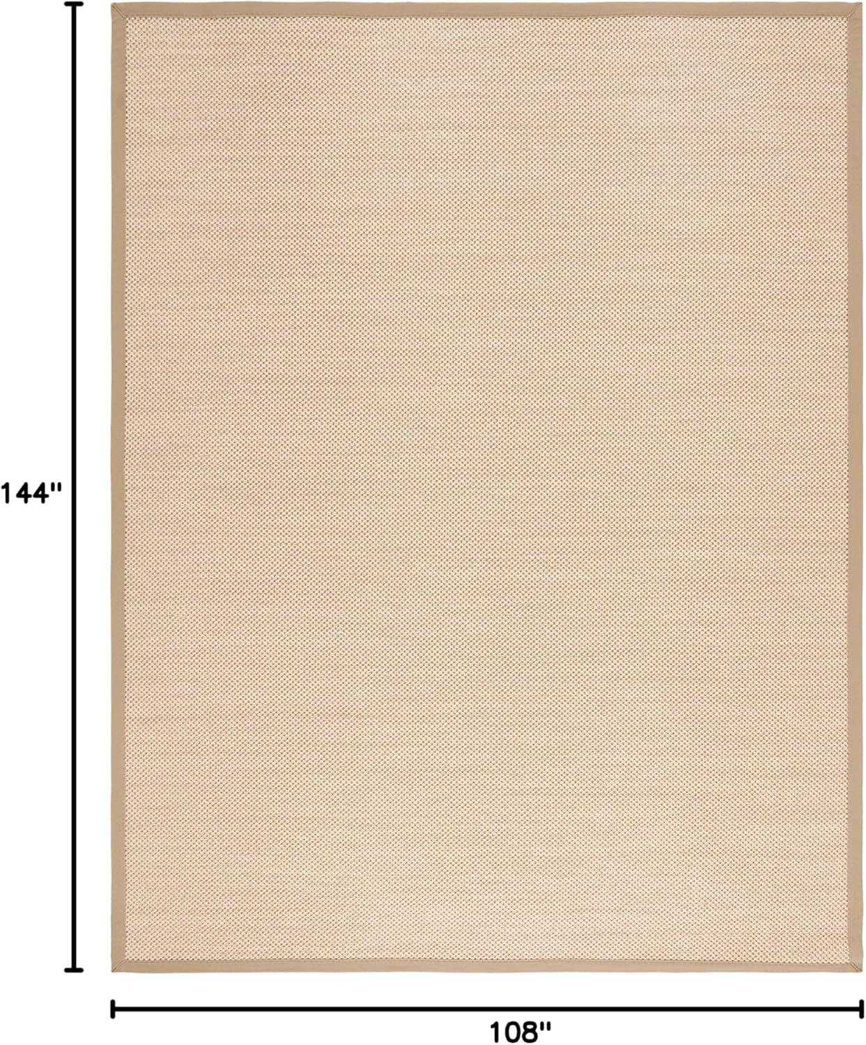 SAFAVIEH Natural Fiber Jovana Border Seagrass Area Rug, Maize/Linen, 9' x 12'
