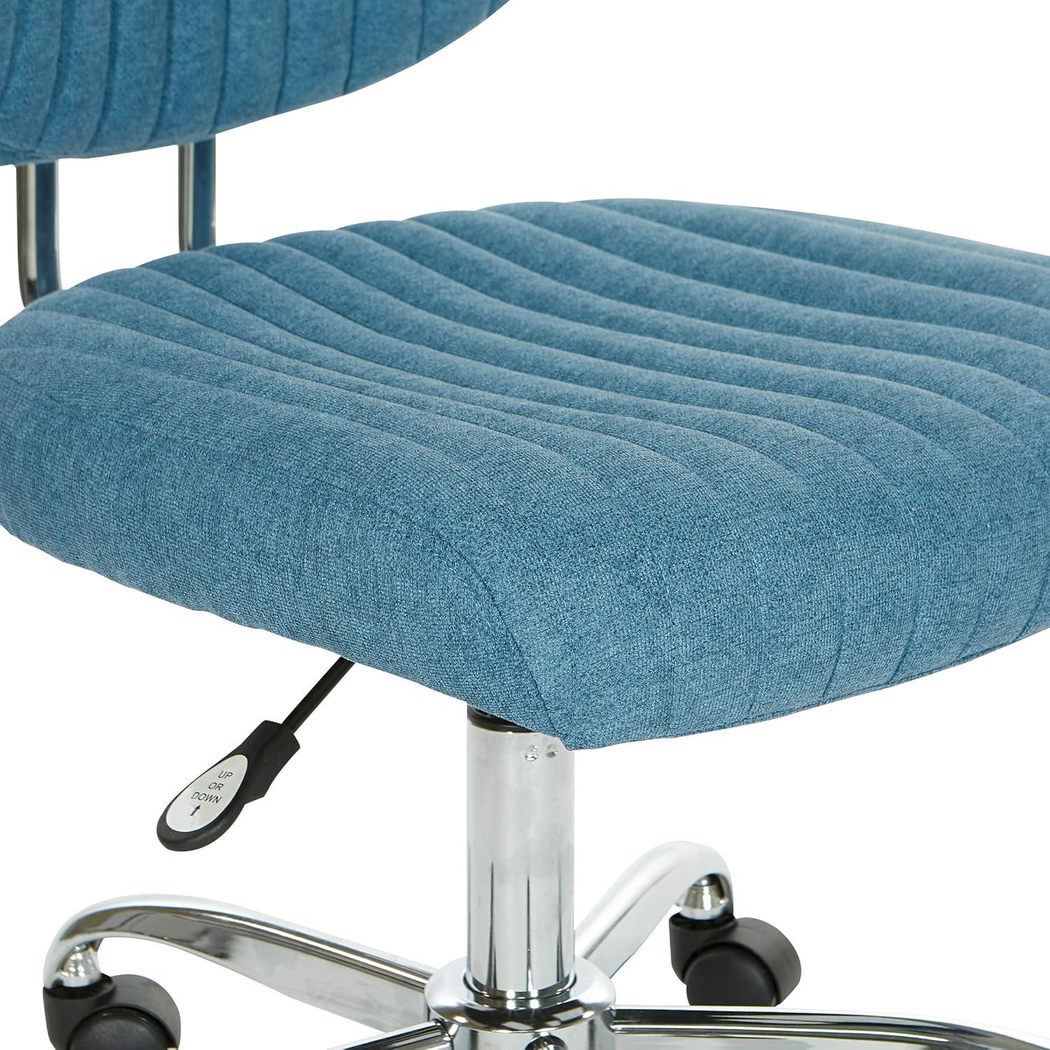 Sunnydale Office Chair in Sky Blue Fabric with Chrome Base