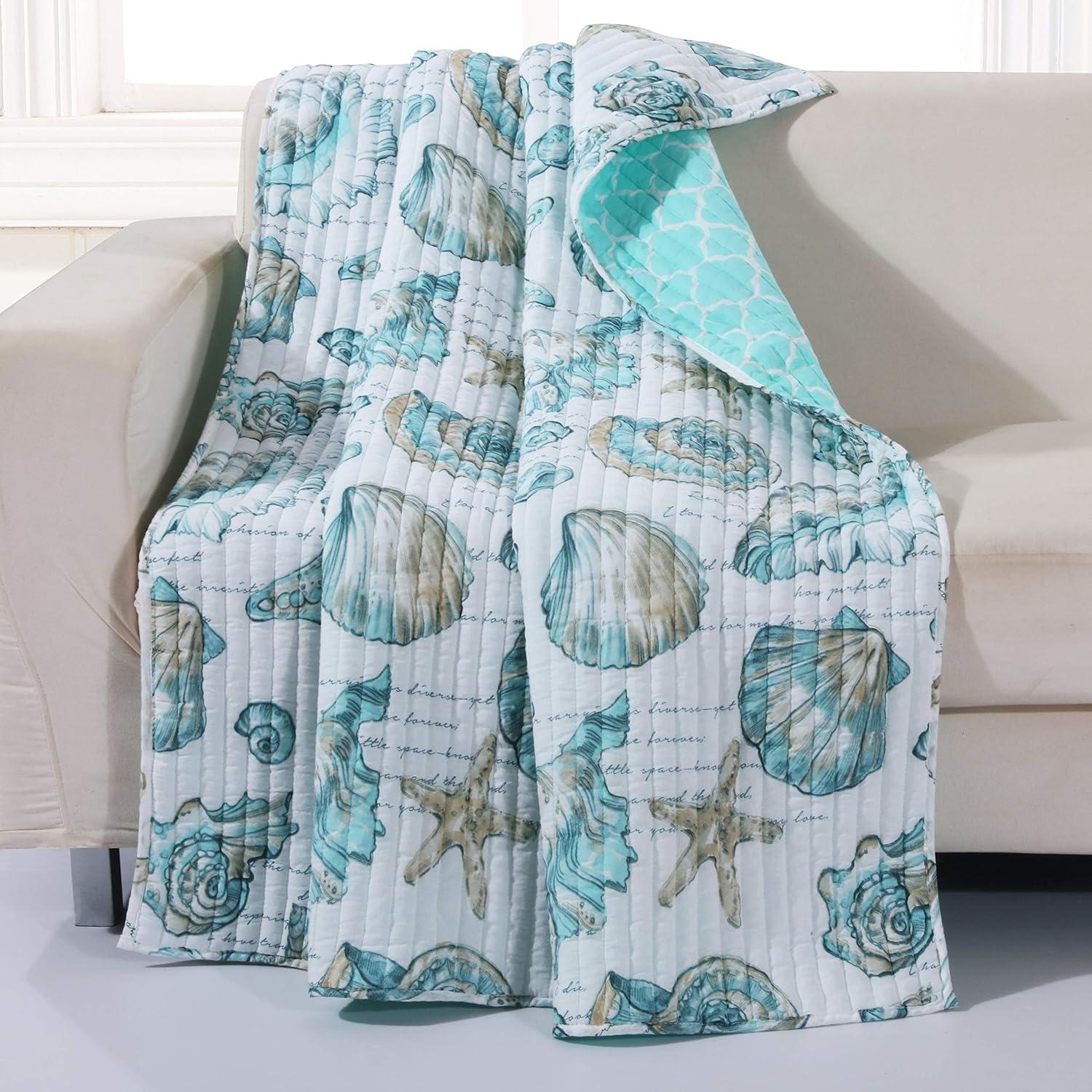 Barefoot Bungalow Cruz Seashell Reversible Quilted Throw