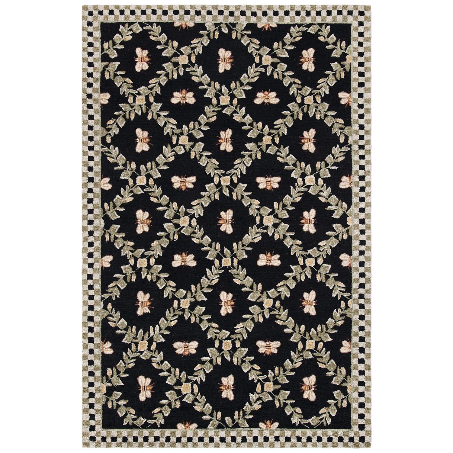 Chelsea HK55 Hand Hooked Accent Rug - Ivory/Green - 3'9"x5'9" - Safavieh