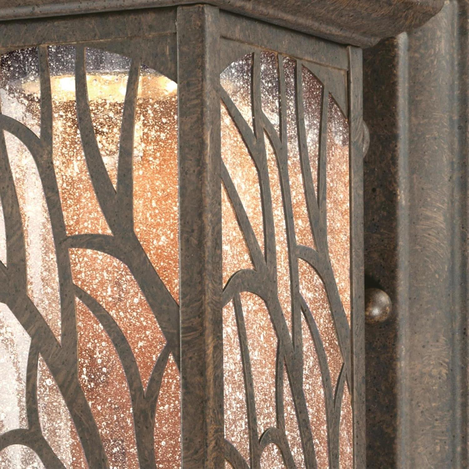 Victorian Bronze LED Outdoor Wall Lantern with Seeded Glass