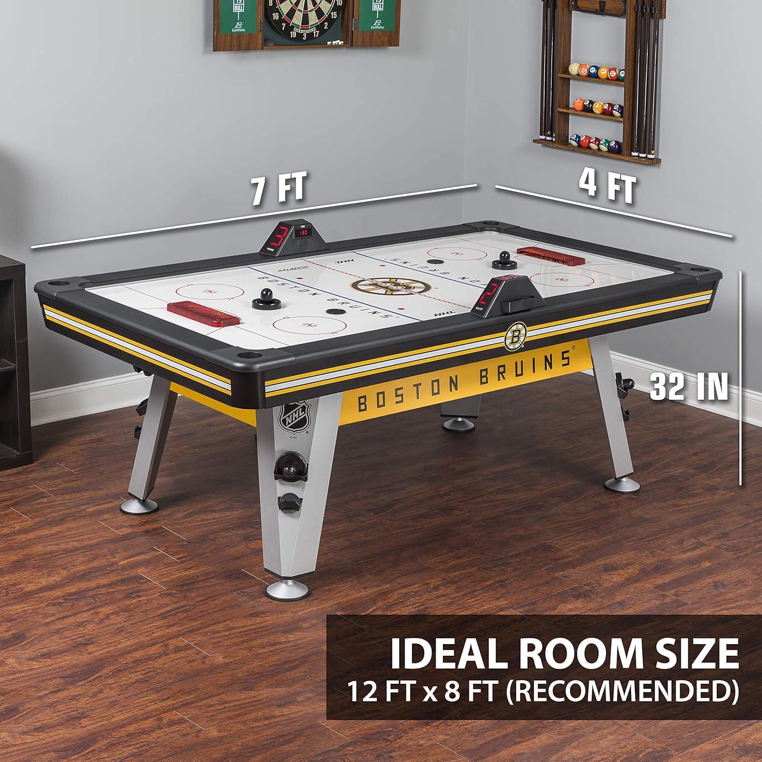 Boston Bruins 84" Yellow Air Hockey Table with LED Scoring