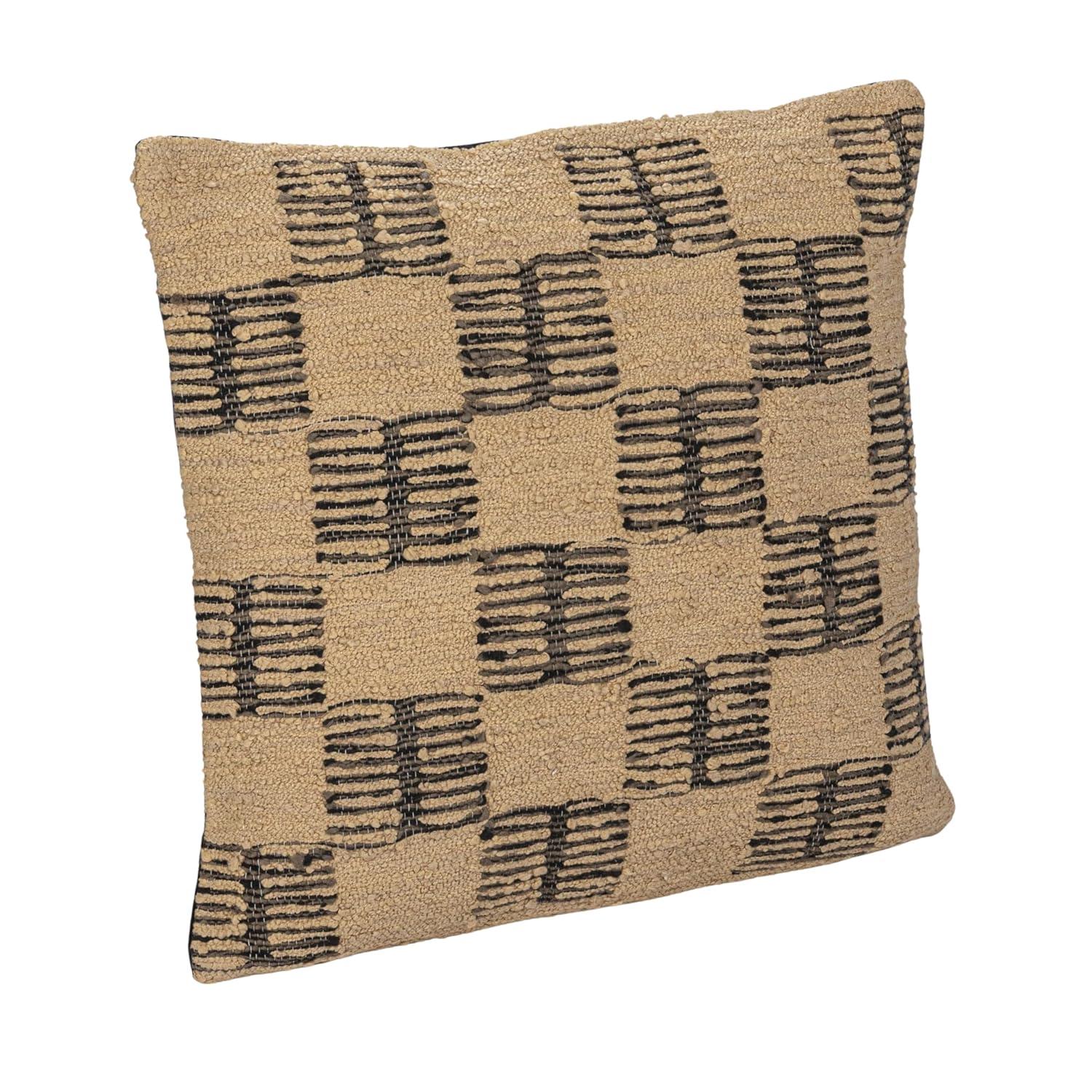 Secret Garden Checkered Reversible Throw Pillow