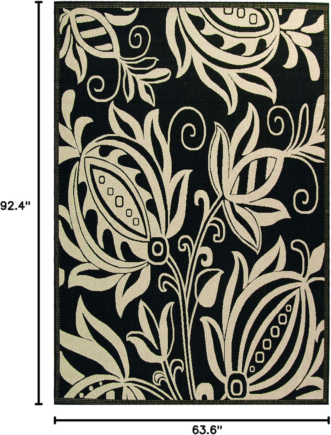 Safavieh Courtyard Crystal Floral Indoor/Outdoor Indoor/Outdoor Area Rug, 5'3" x 7'7", Red/Natural