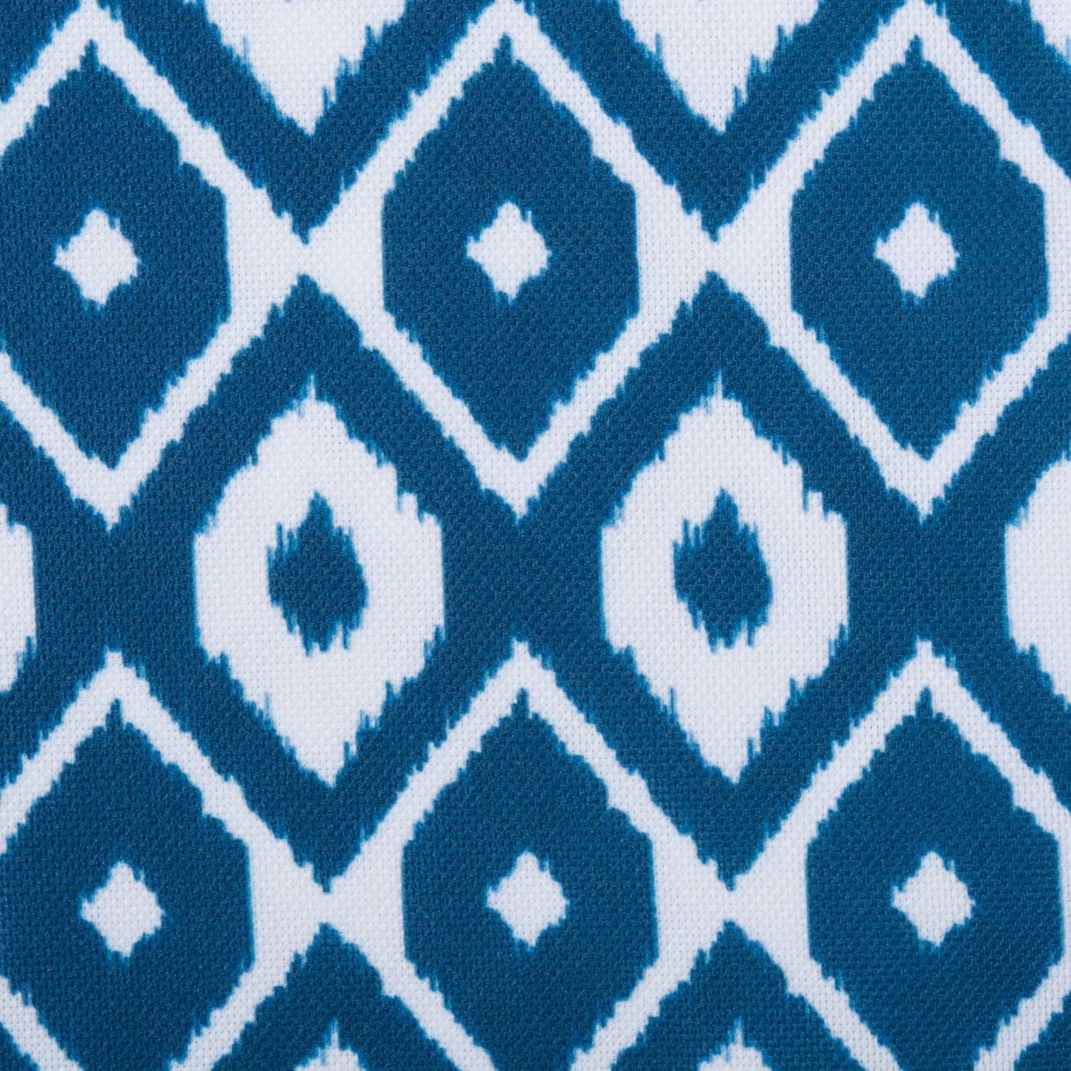 Blue Ikat Polyester Outdoor Table Runner with Zipper, 14x108