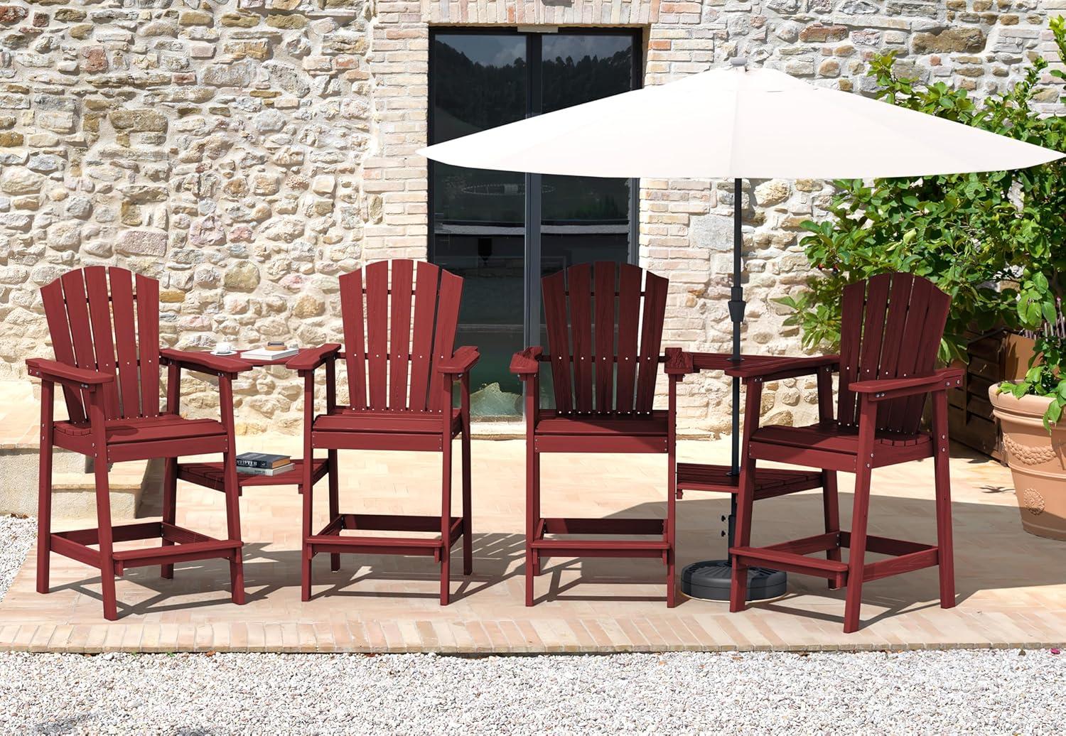 Rosecliff Heights Wolak HDPE Outdoor Adirondack Chair Set With Table