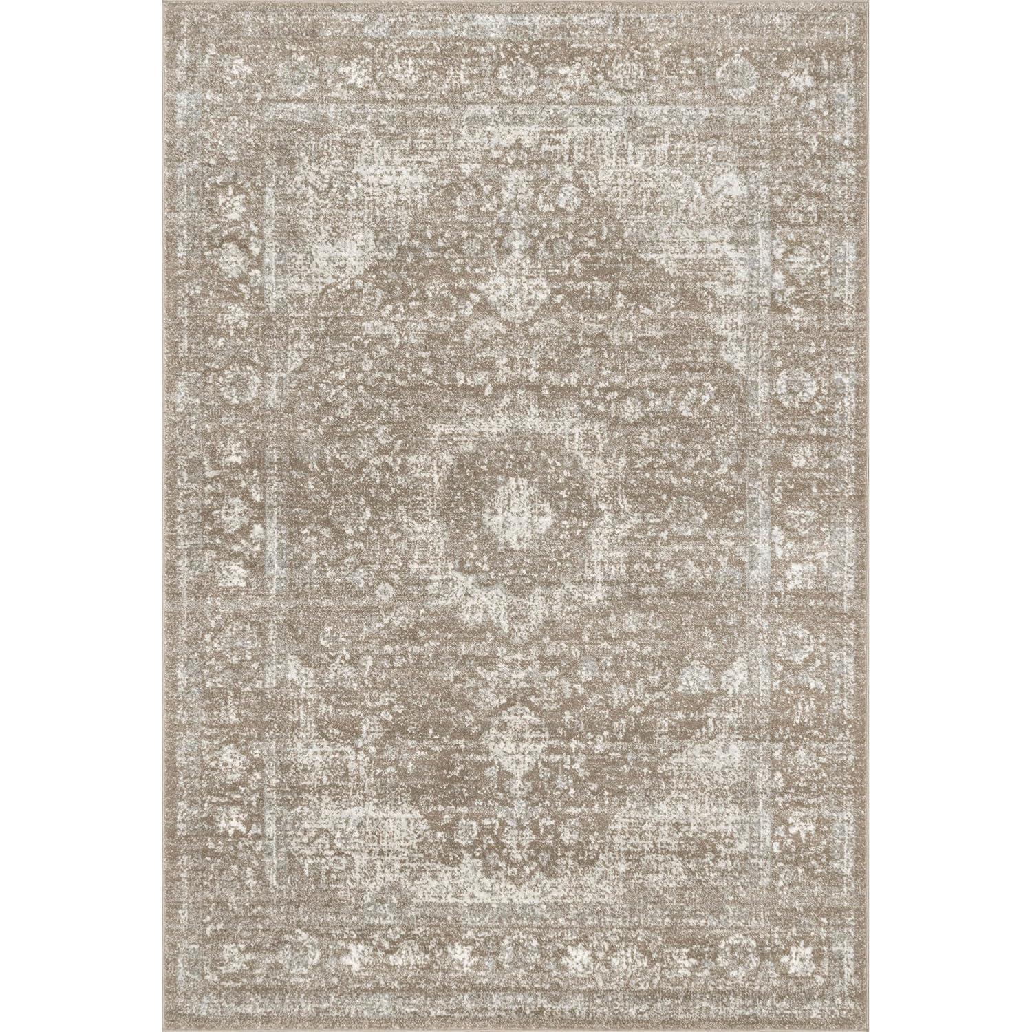 Nuloom Verona Oriental/Persian 5x7 Indoor Area Rug for Living Room Bedroom Dining Room Kitchen, Brown/Off White