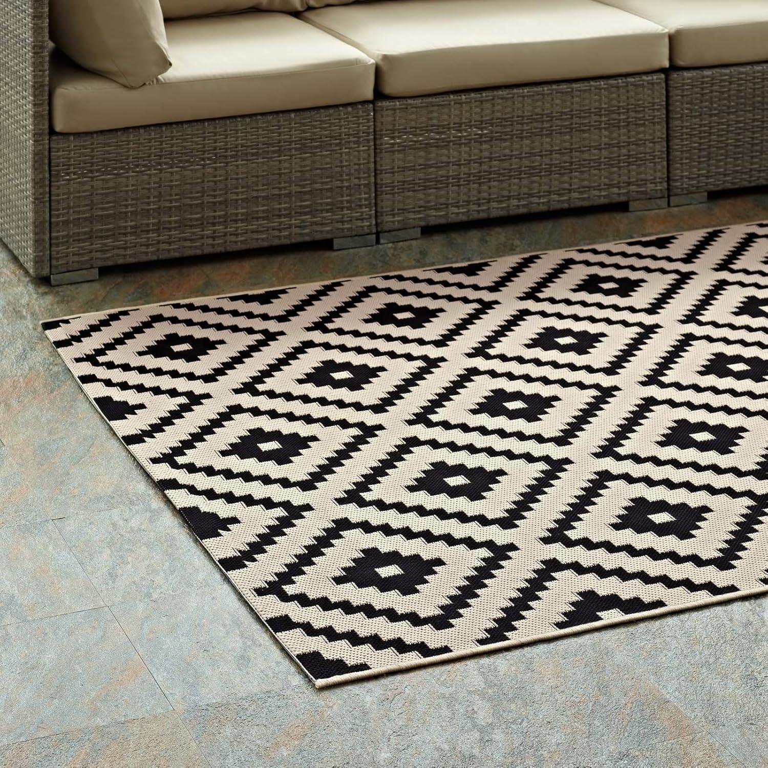 Modway Perplex Geometric Diamond Trellis Indoor and Outdoor Area Rug