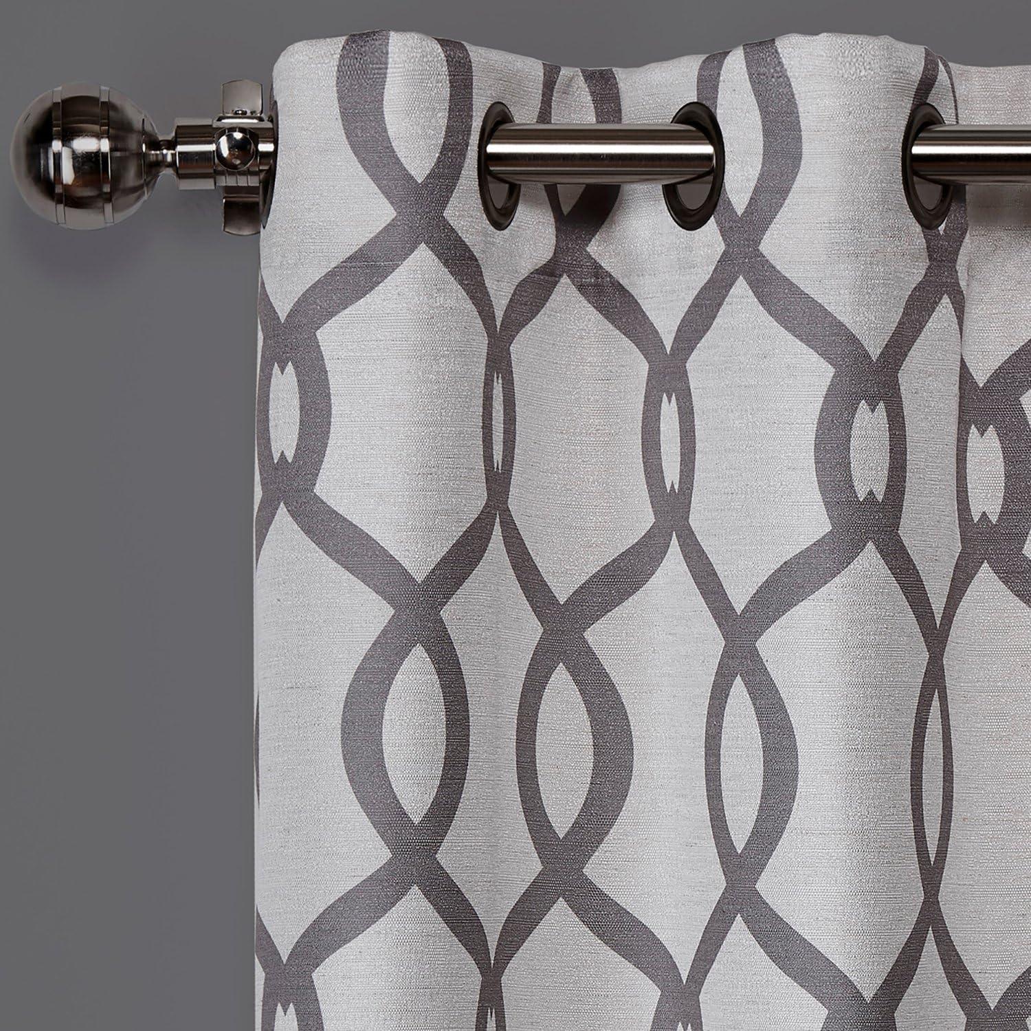 EXCLUSIVE HOME Kochi Light Filtering Linen Blend Grommet Top Curtain Panel Pair, 54"x84", Black Pearl