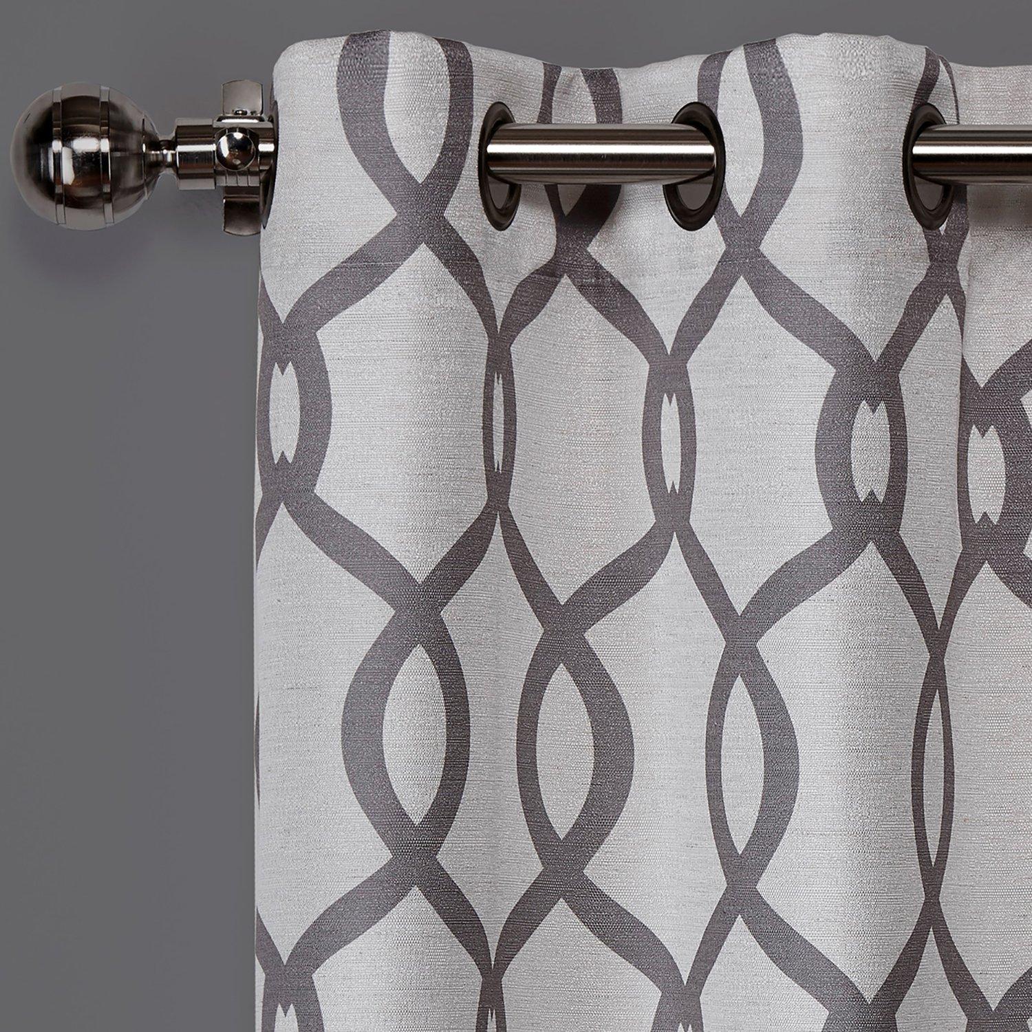 EXCLUSIVE HOME Kochi Light Filtering Linen Blend Grommet Top Curtain Panel Pair, 54"x84", Black Pearl
