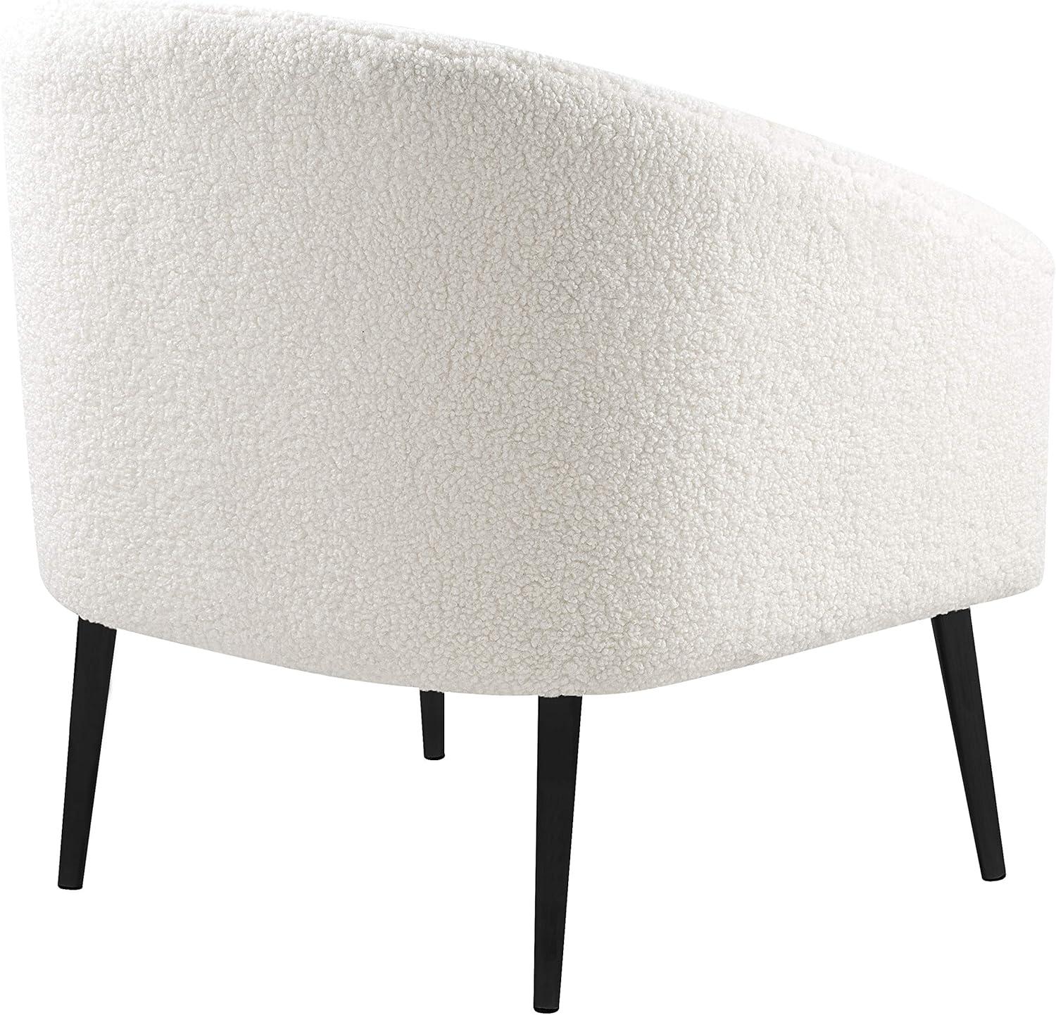 Meridian Furniture Barlow Faux Sheepskin Fur Accent Chair with Gold Legs