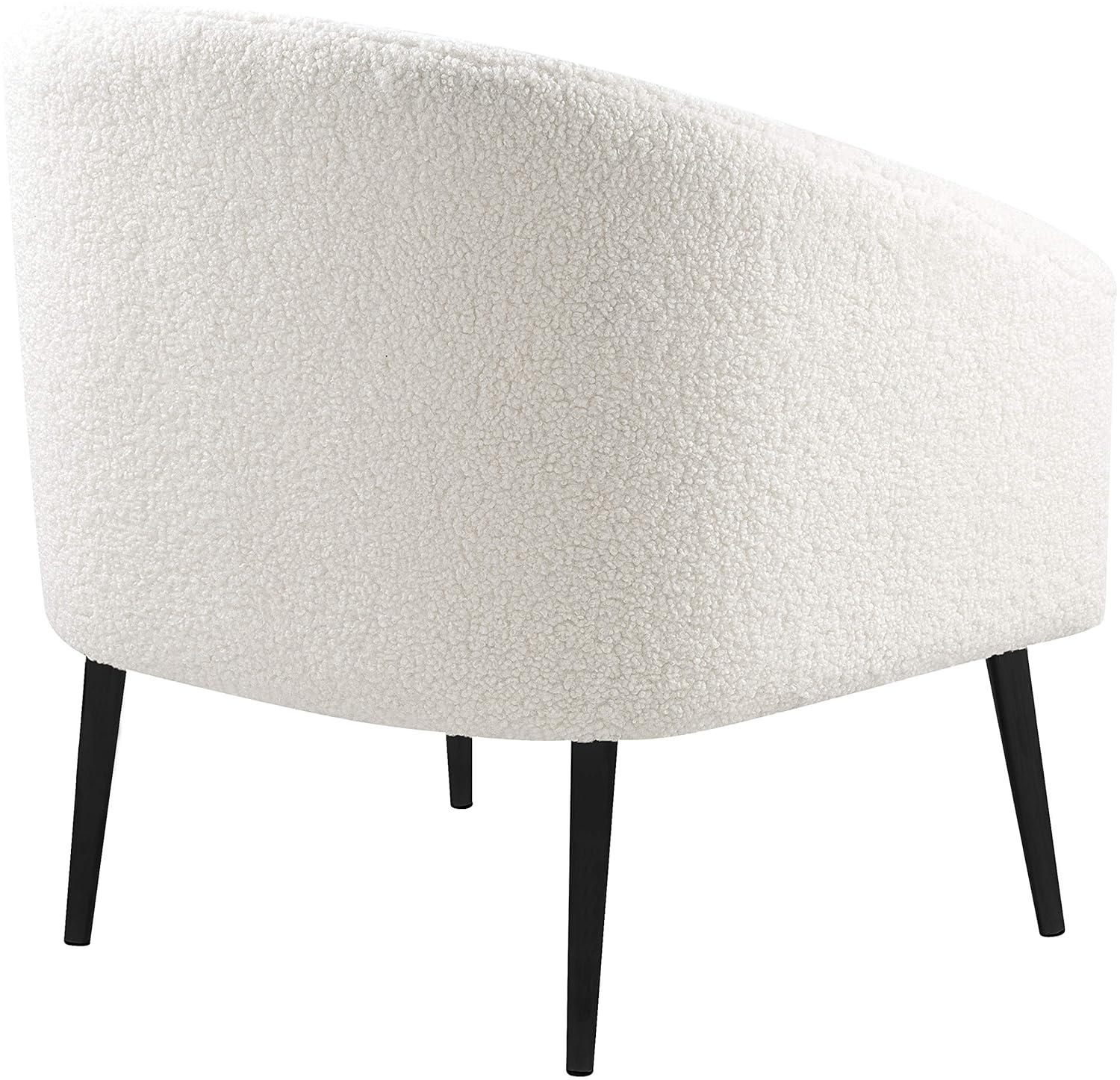 Meridian Furniture Barlow Faux Sheepskin Fur Accent Chair with Gold Legs
