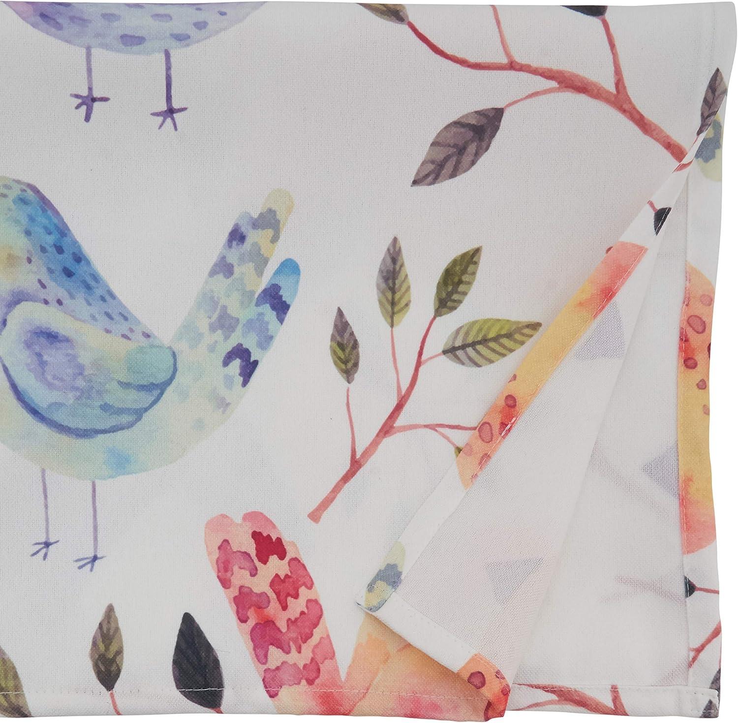 Multicolor Polyester Flock of Birds Table Runner