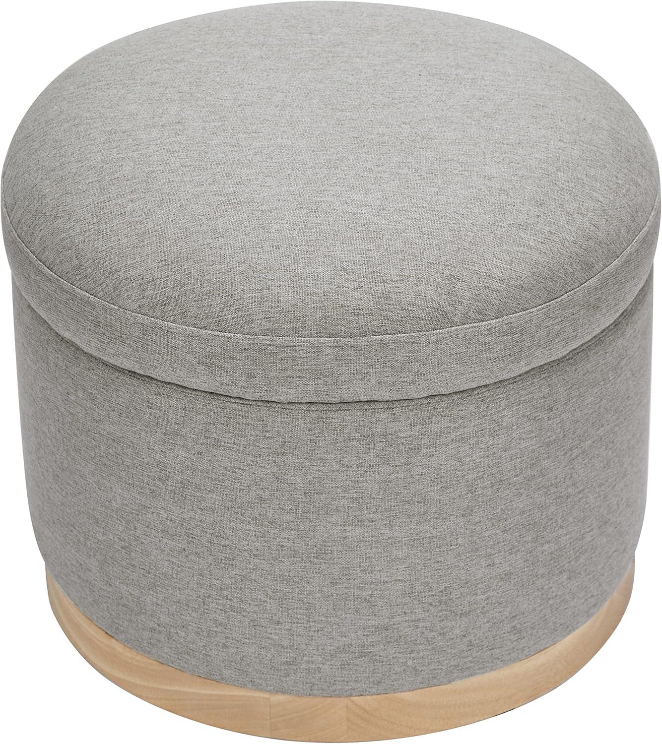 Naka 21.5" Wide Round Storage Ottoman with Storage