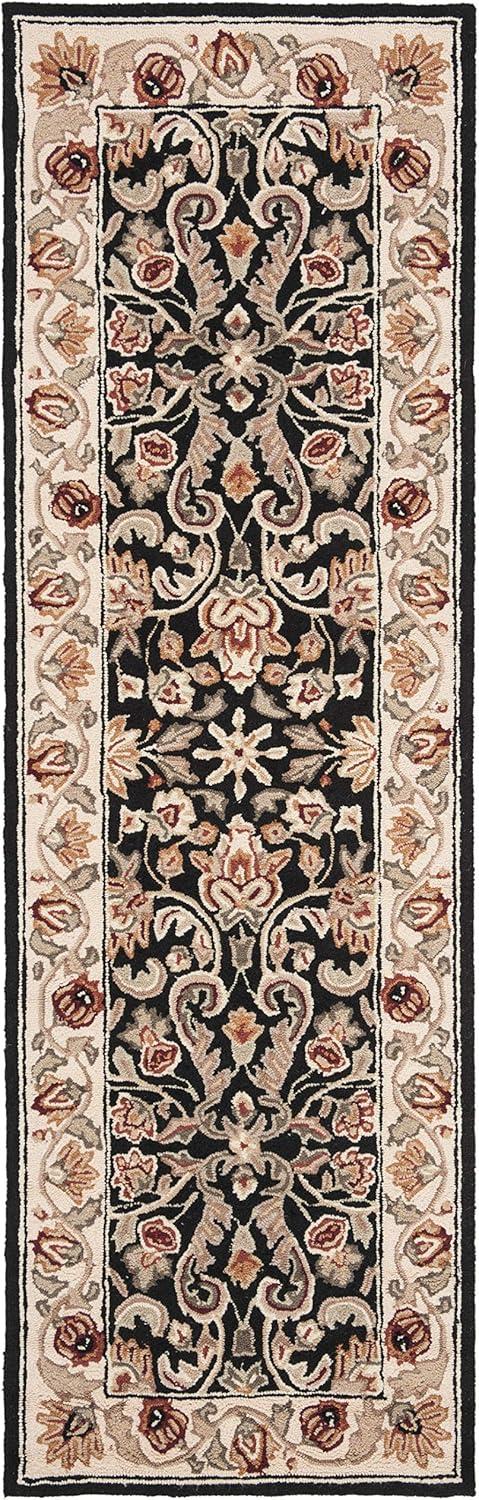 Easy Care EZC101 Hand Hooked Area Rug - Black/Ivory - 3'x6' - Safavieh.