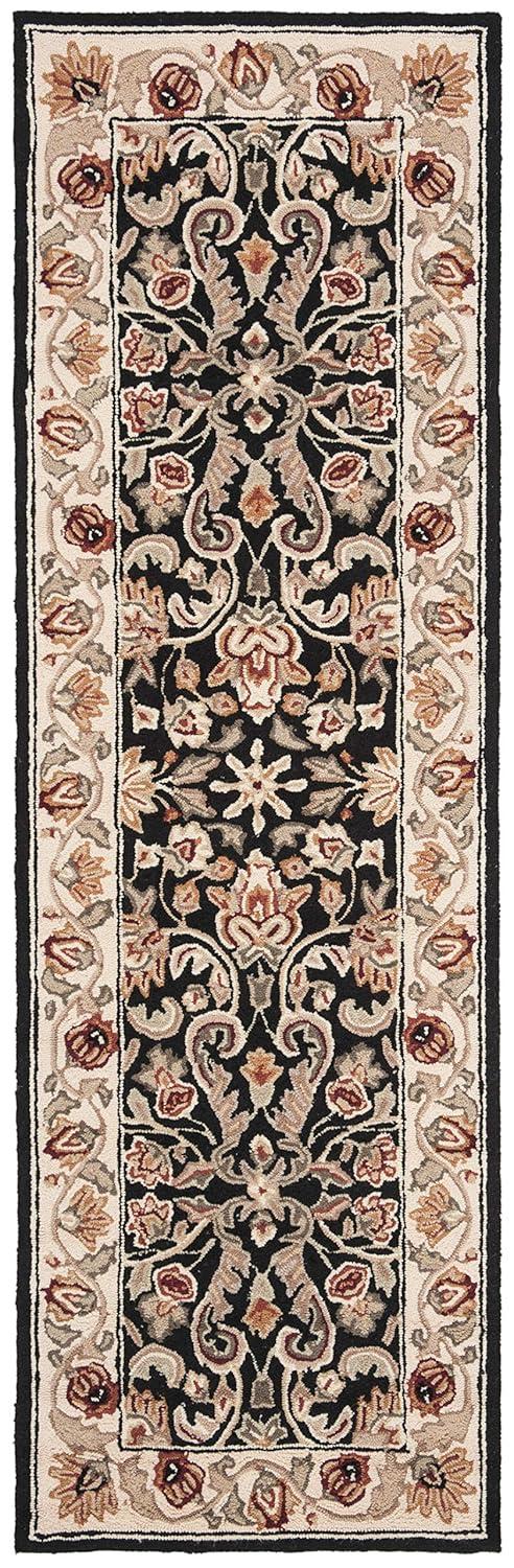 Easy Care EZC101 Hand Hooked Area Rug - Black/Ivory - 3'x6' - Safavieh.