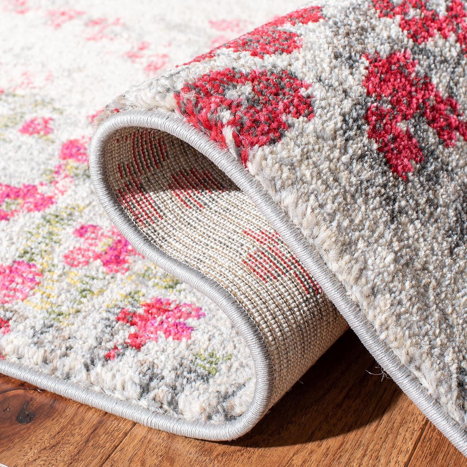 Monaco MNC205 Power Loomed Indoor Area Rug - Ivory/Pink - 8'x11' - Safavieh.