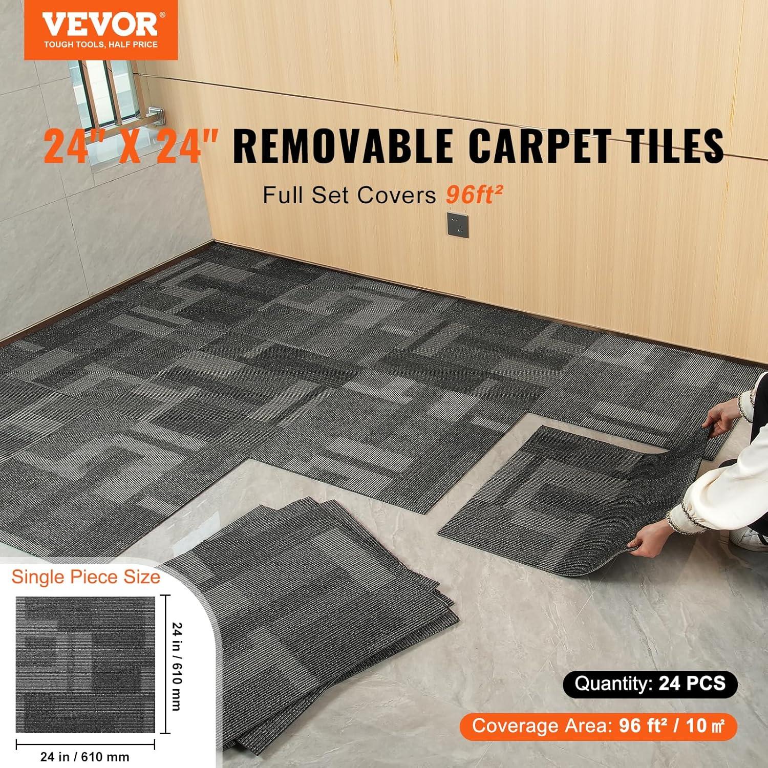 24'' W x 24'' L Level Cut And Loop Polyester Carpet Tile