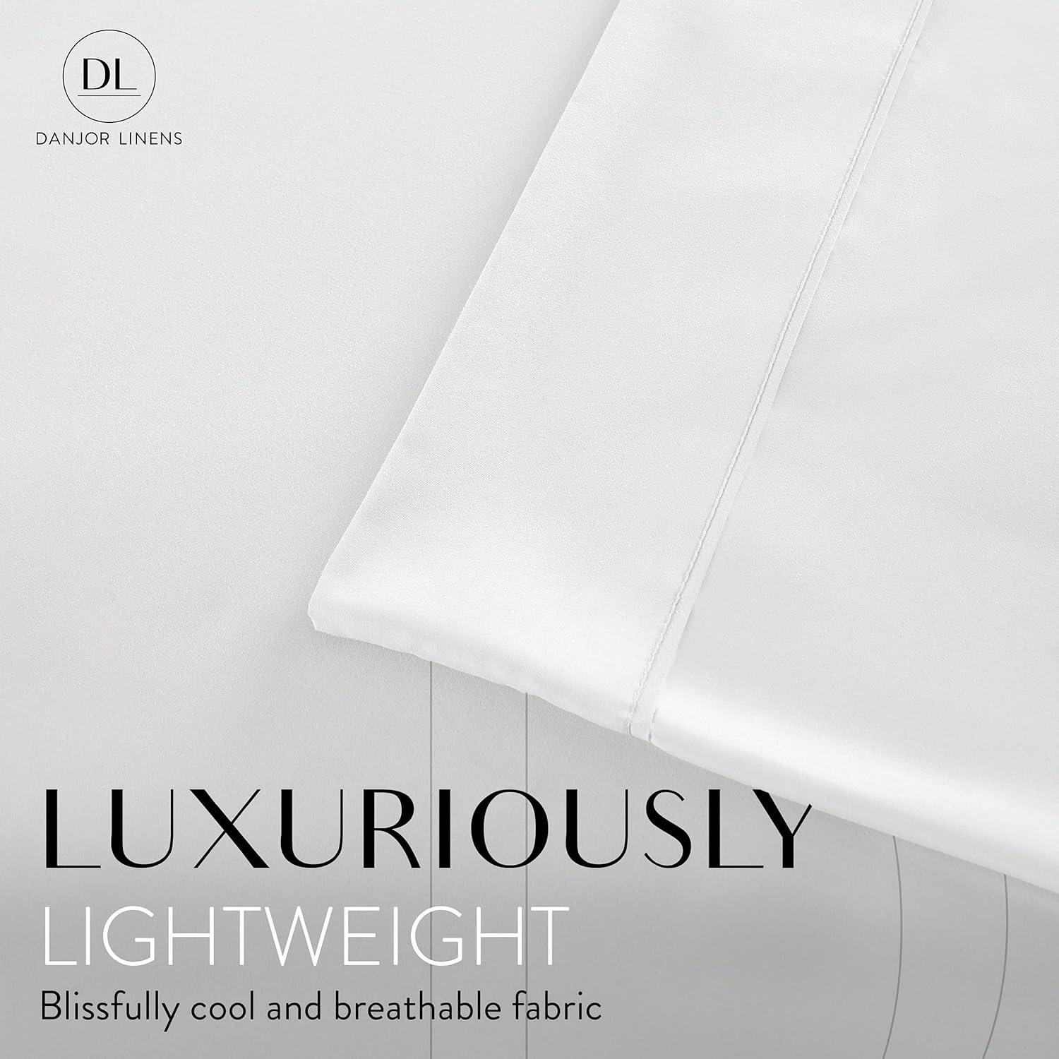 Danjor Linens 6 Piece Hotel Luxury Soft 1800 Series Premium Bed Sheets Set with Deep Pockets, Full, White