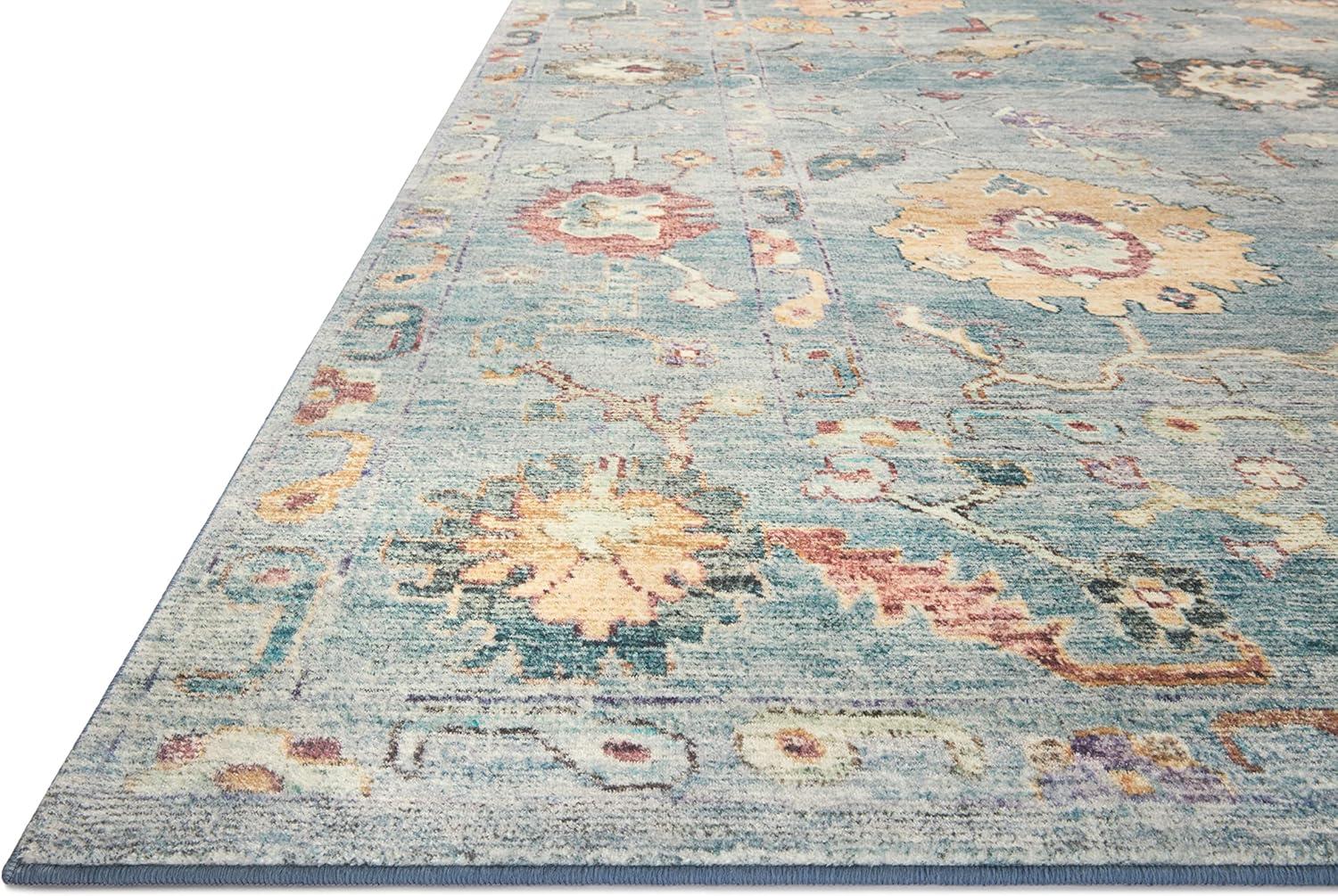 Margot Denim and Multi 2'6" x 9'6" Plush Wool Runner Rug