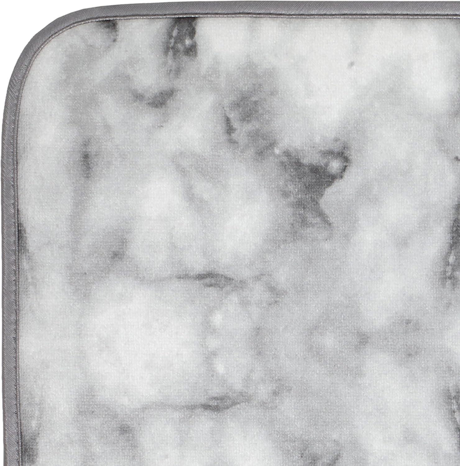 S&T INC. Absorbent, Reversible XL Microfiber Dish Drying Mat for Kitchen, 18 Inch x 24 Inch, Marble