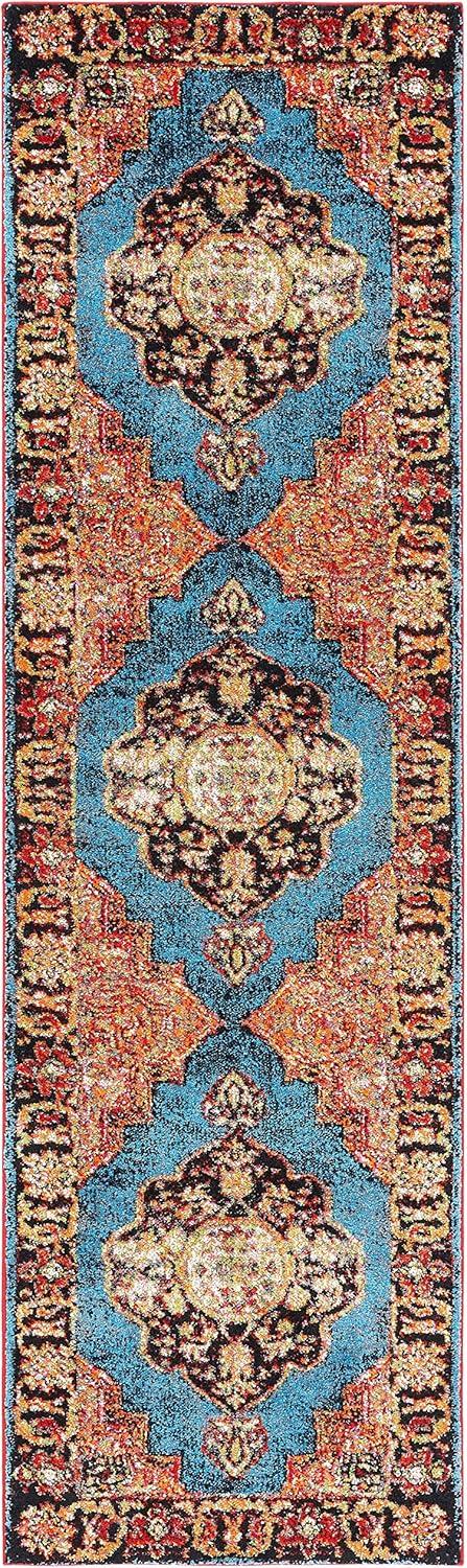 Vintage Hamadan VTH219 Power Loomed Indoor Runner Rug - Gold/Light Blue - 2'3"x8' - Safavieh