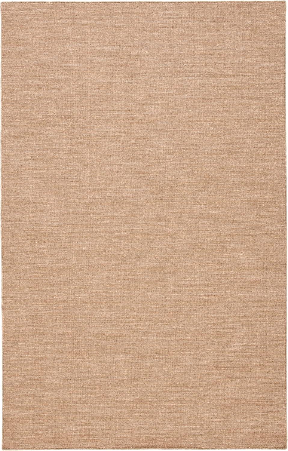 Beige Flat Woven Handmade Wool Cotton Area Rug