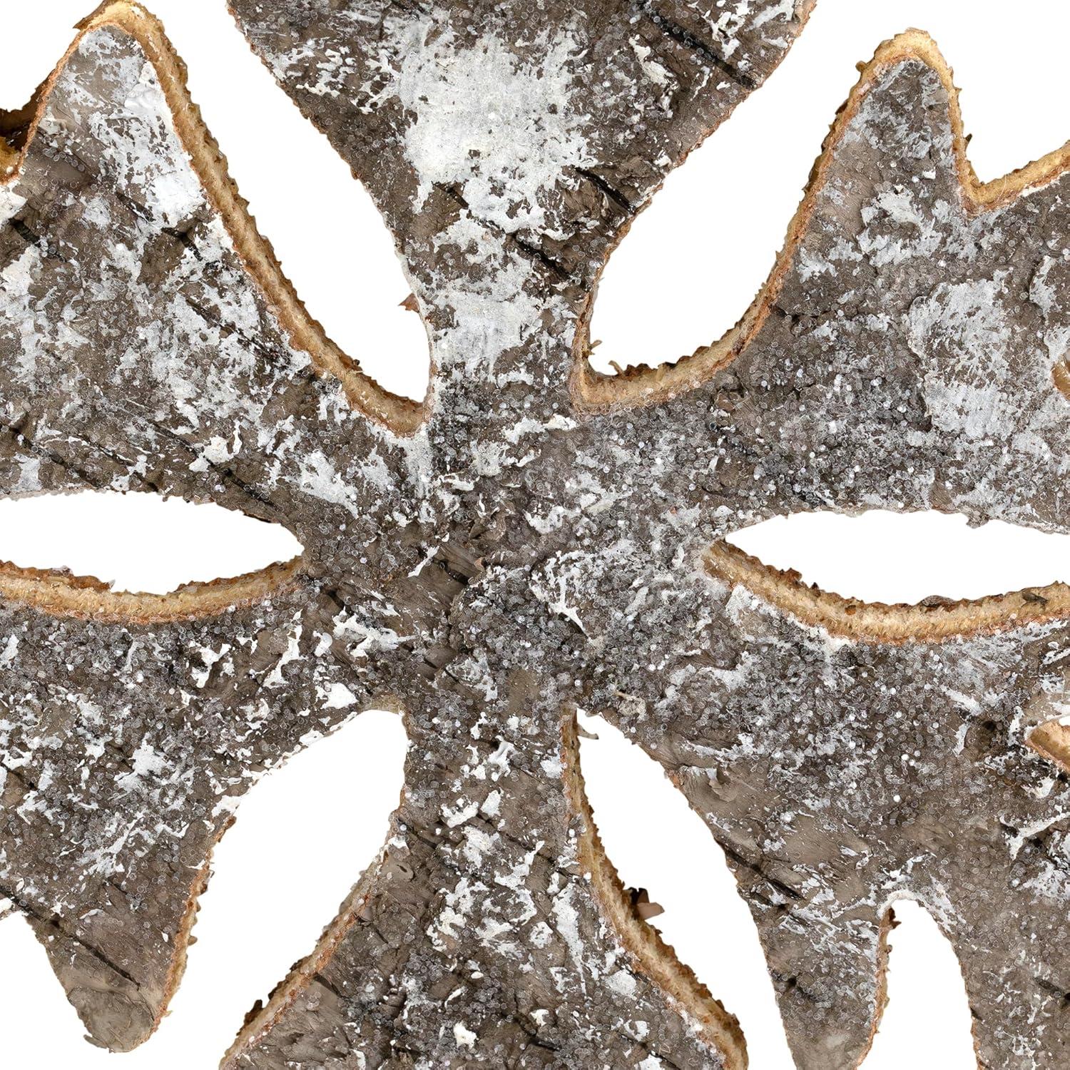 Northlight Wooden Snowflake Christmas Ornament - 10" - Silver and Gold