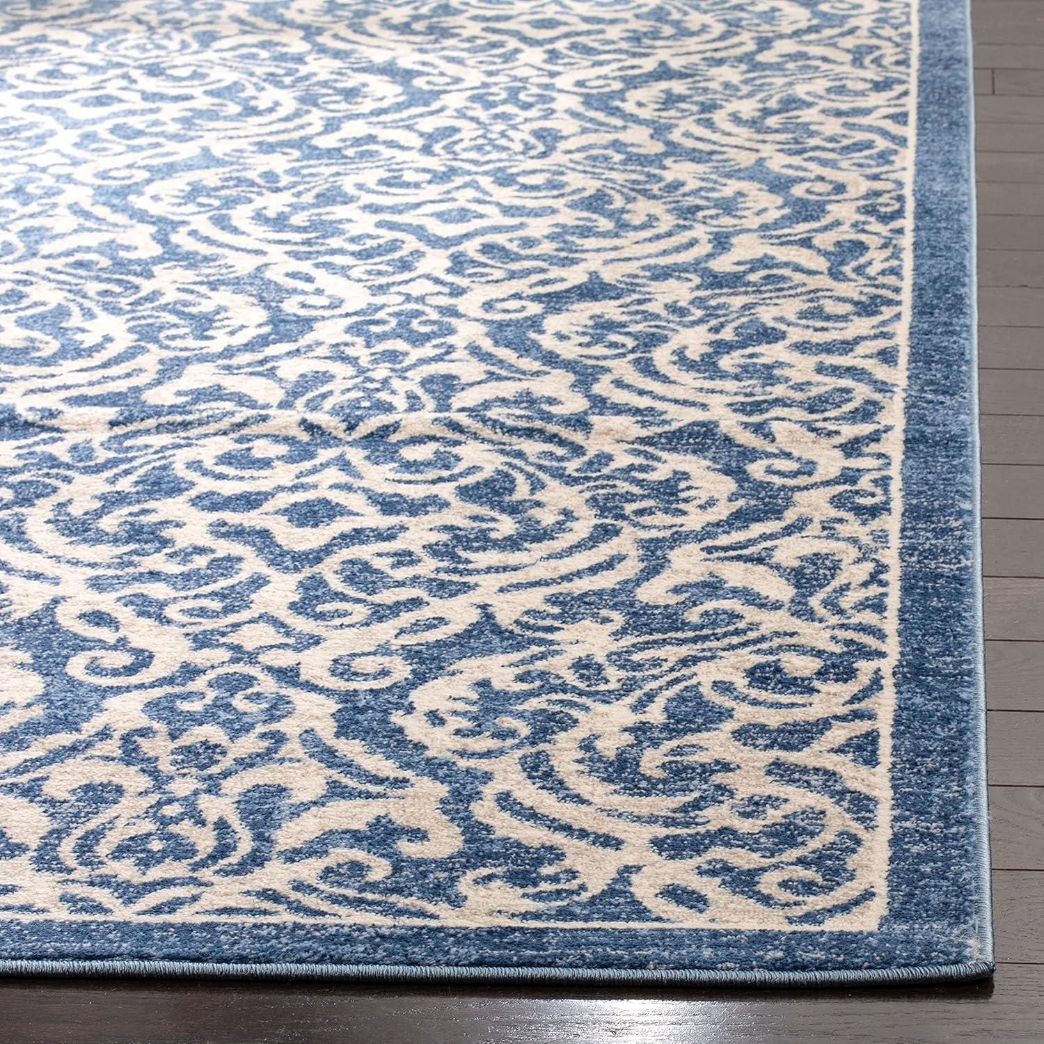 SAFAVIEH Brentwood Dilara Damask Area Rug, 4' x 6', Navy/Cream