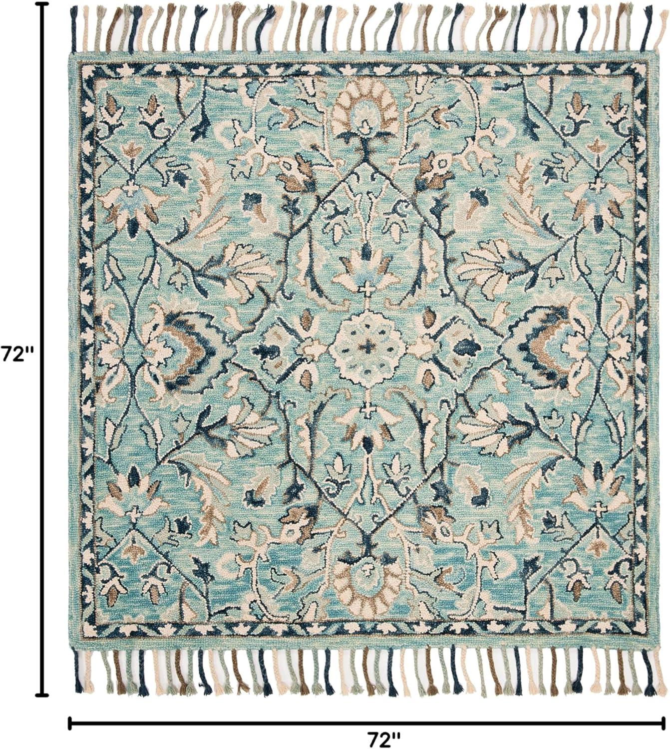 Blossom BLM457 Hand Tufted Area Rug - Blue/Ivory - 6'x6' - Safavieh.