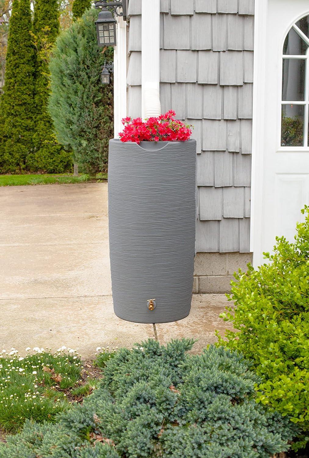 Good Ideas Good Ideas 50 Gallons Plastic Drainable Dual Overflow Planter Rain Barrel