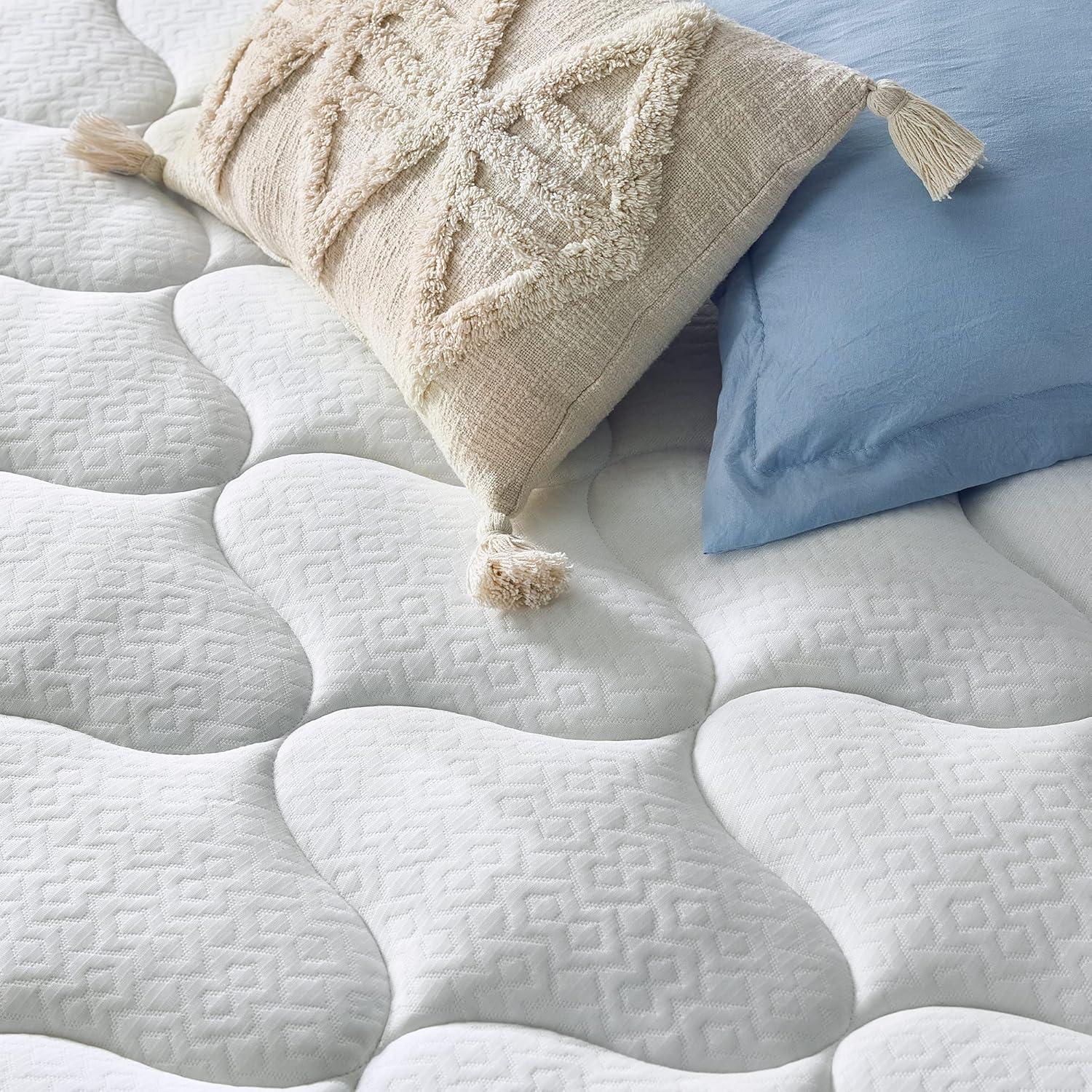 Sleep Innovations Sleep Innovations Cooling Comfort Gel Memory Foam Dual Layer Mattress Topper, 4 Inch, Pillow Top Cover