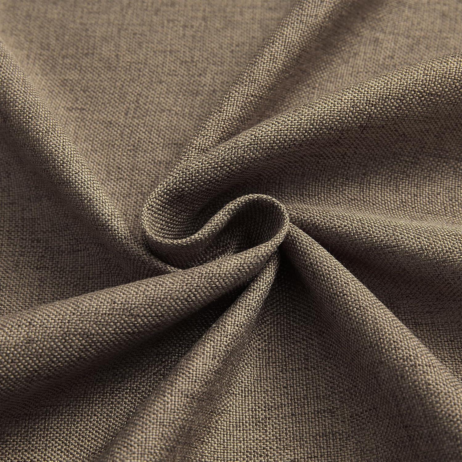 Heather Grey Faux Linen Room Darkening Curtain (1 Panel), Heather Grey, 50W X 96L