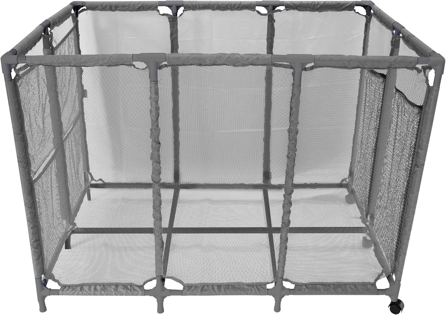 Pool Noodles Holder, Toys, Floats, Balls and Floats Equipment Mesh Rolling Storage Organizer Bin, Extra Large (30.2" L x 47.2" W x 34" H), Gray