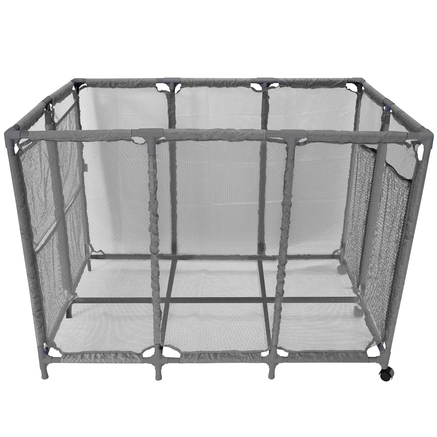Pool Noodles Holder, Toys, Floats, Balls and Floats Equipment Mesh Rolling Storage Organizer Bin, Extra Large (30.2" L x 47.2" W x 34" H), Gray