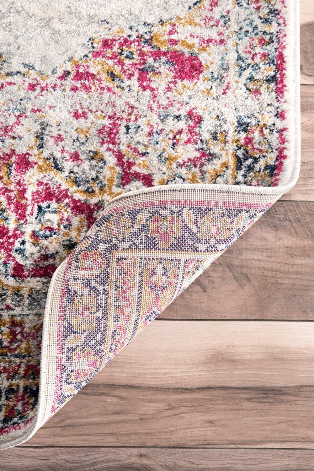 5'x7'5" Solid Loomed Area Rug Pink - nuLOOM: Traditional Indoor Low Pile, Stain-Resistant, Machine Made, Polypropylene