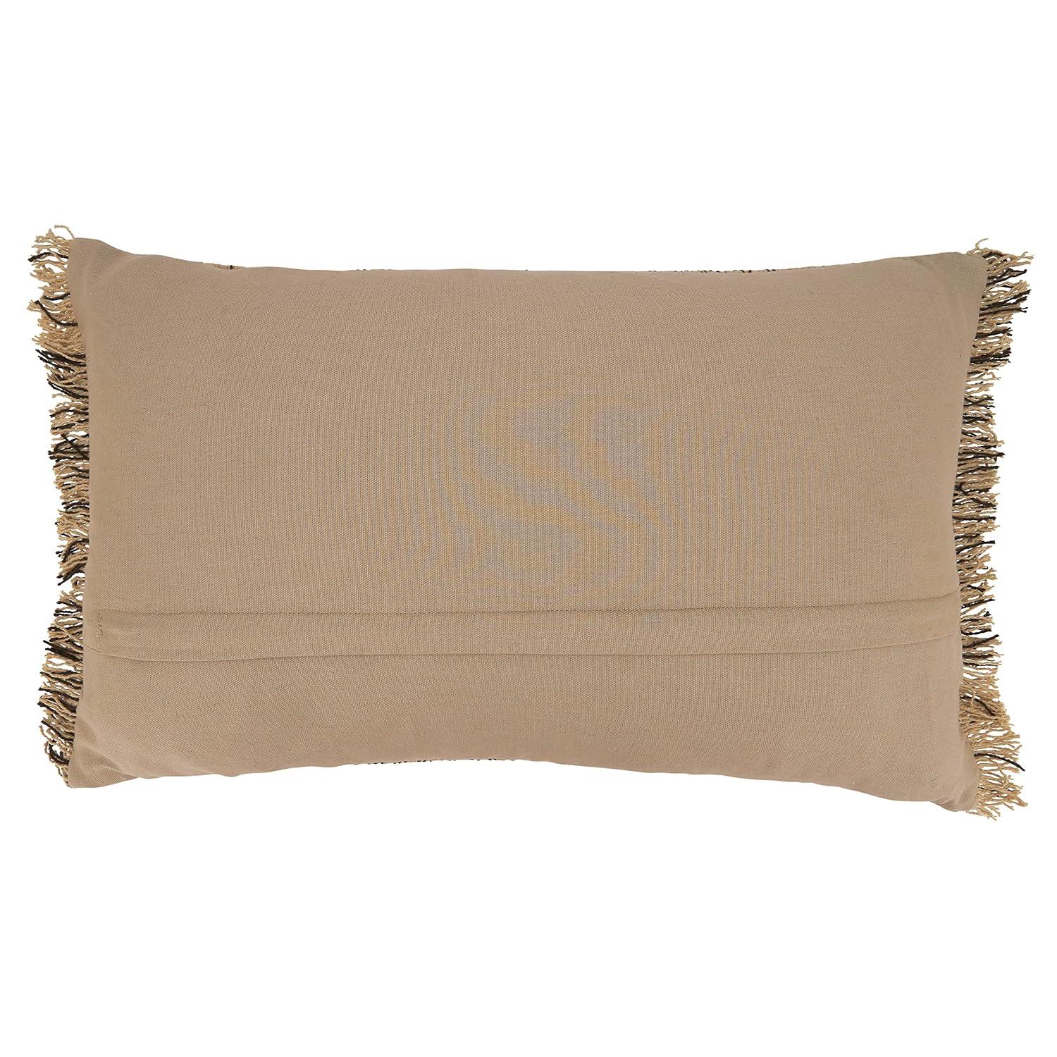 Saro Lifestyle Kantha Stitch Throw Pillow With Poly Filling, Natural, 14" x 23"
